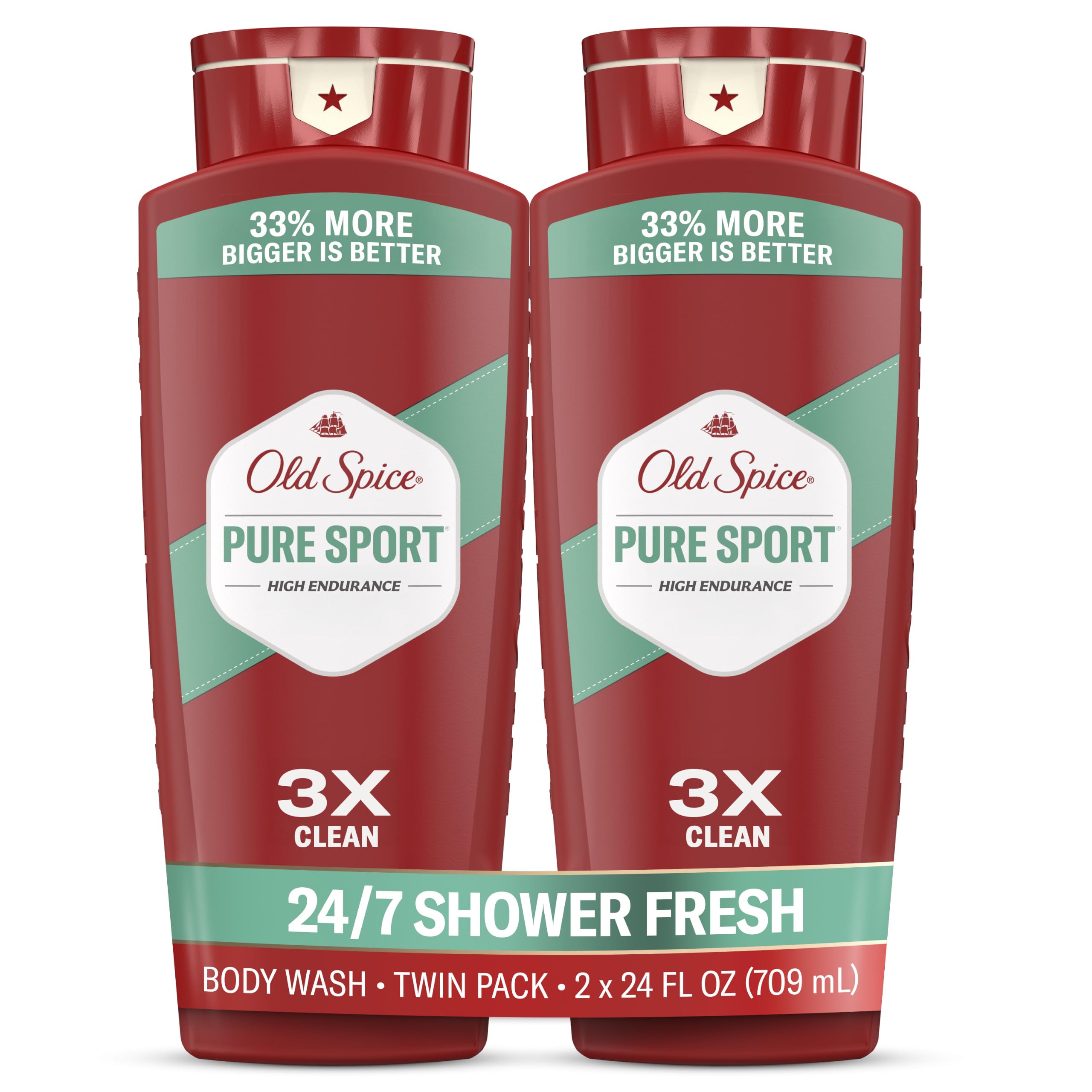 Refreshing Body Wash for Men by Old Spice – 24 Fl Oz (Pack of 2), Red, Pack of 2