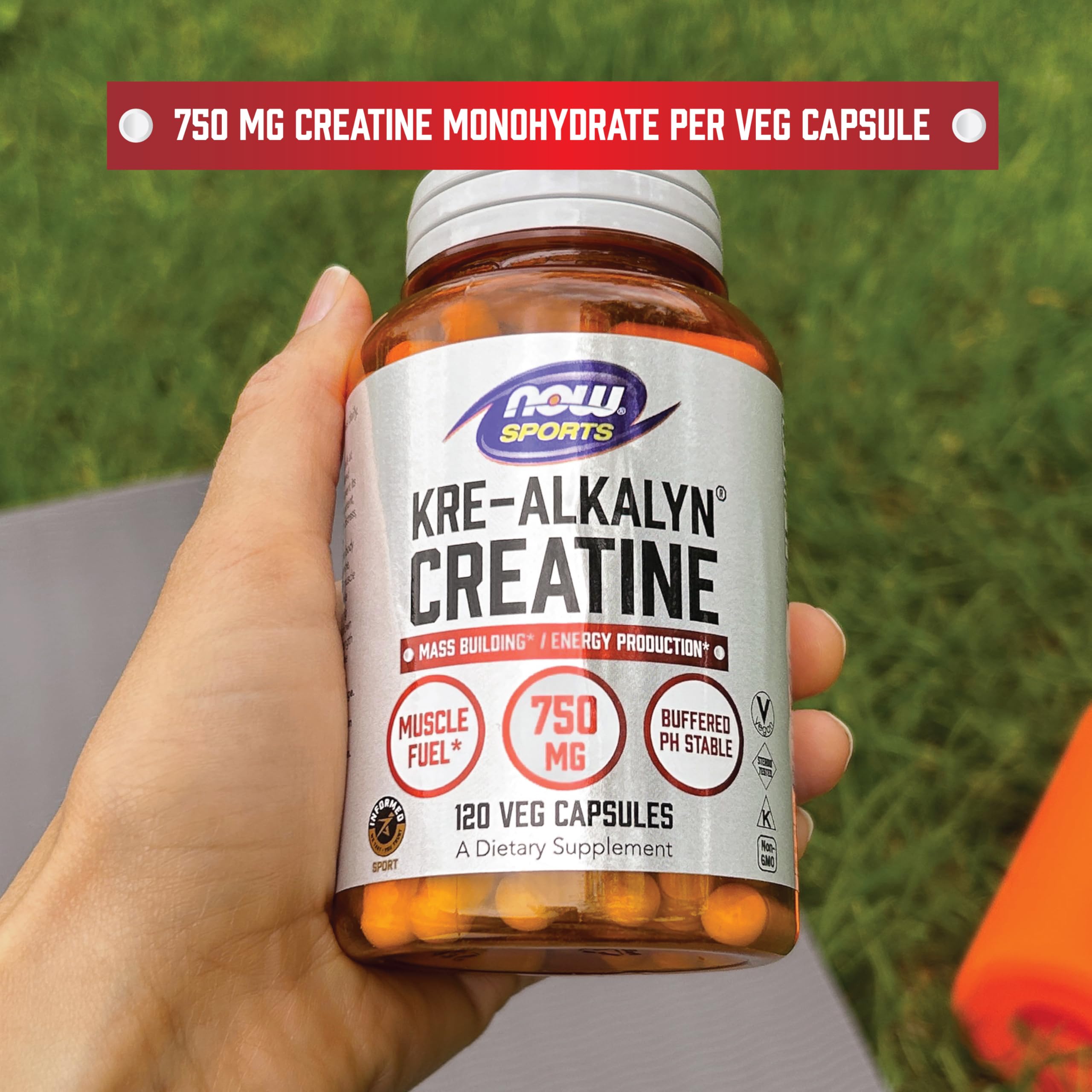 Amazon.com: NOW Foods Sports Nutrition, Kre-Alkalyn Creatine 750