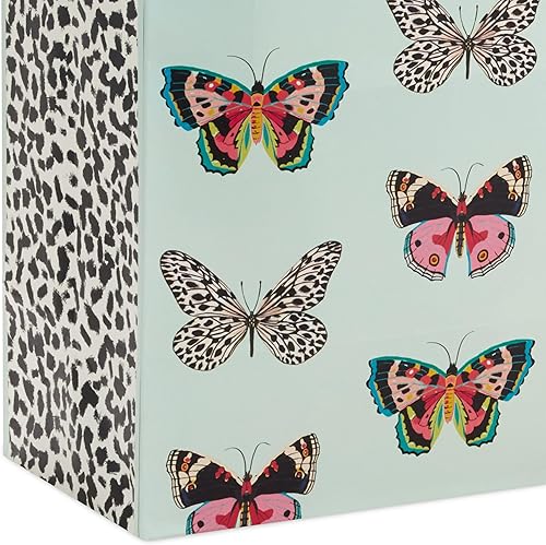 Miniatura 6 de Hallmark Bolsa de regalo grande de 13" con papel de seda (mariposas, verde menta, rosa, negro) para Pascua, Día de la Madre, despedidas de soltera,