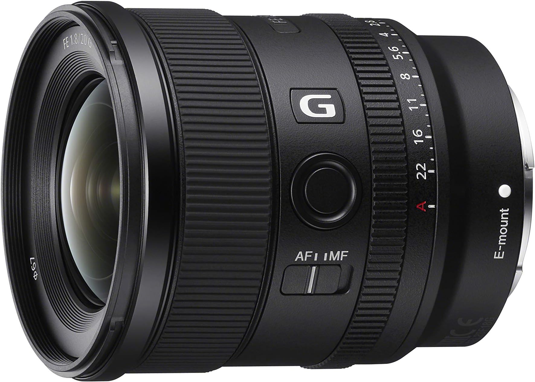 FE 20mm F1.8 G Full-Frame Large-Aperture Ultra-Wide Prime Angle G Lens, Model: SEL20F18G,Black