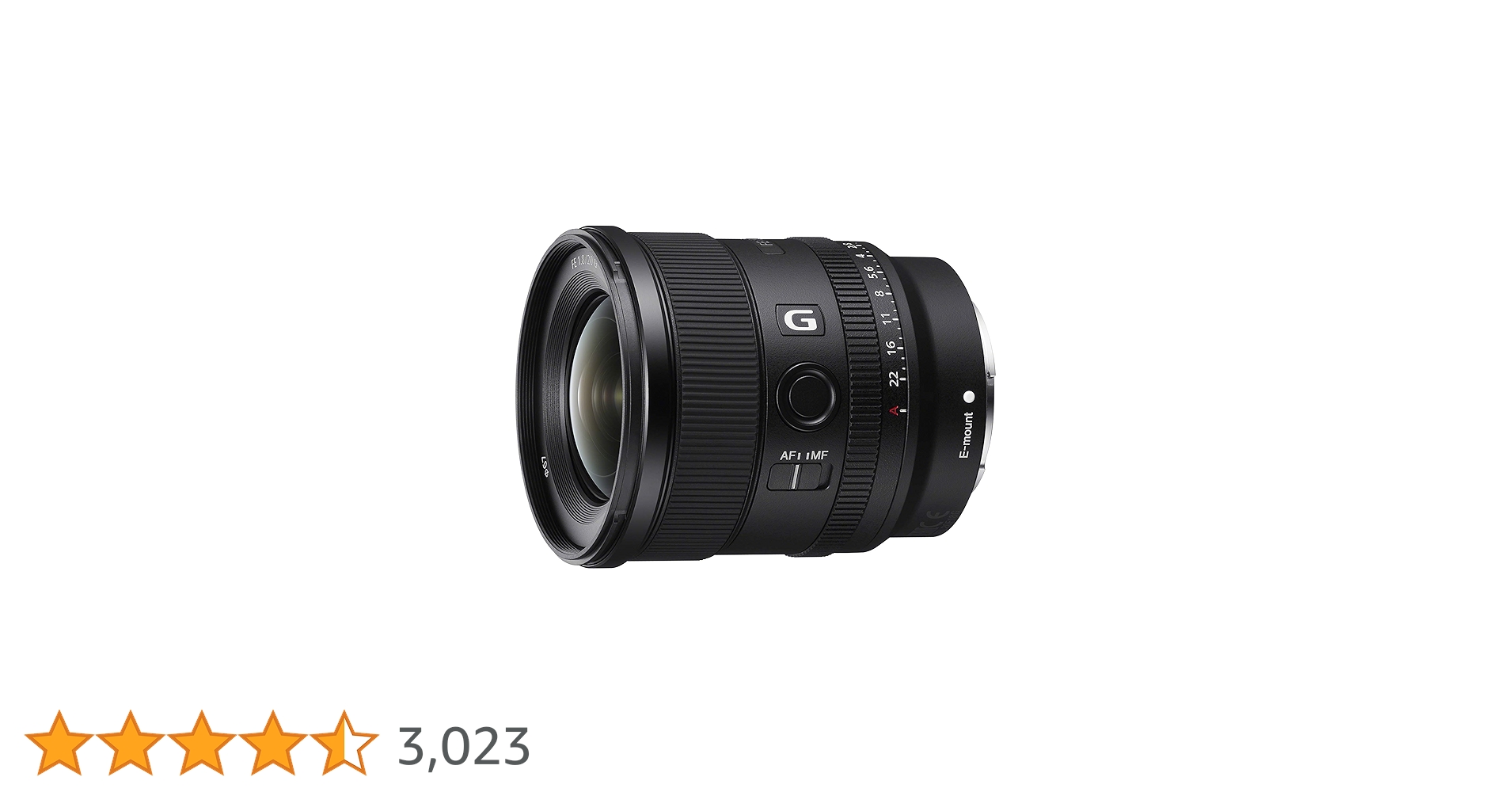 SONY FE 20mm F1.8 G 「 SEL20F18G 」 Sony SEL FE 20mm f/1.8 G E-Mount Lens SEL20F18G Full-Frame