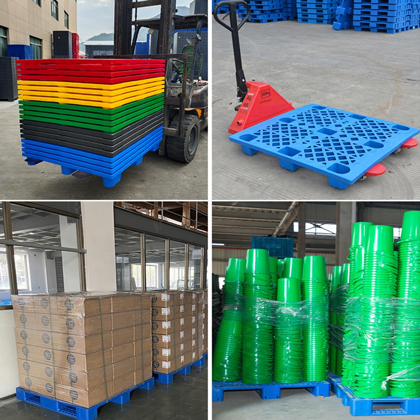 HJLKDYM Plastic Pallet, Waterproof Storage Grid Pad, Easy to Stack?HDPE Breathable Grids Article Racks for Garage Supermarket Basement(Yellow)