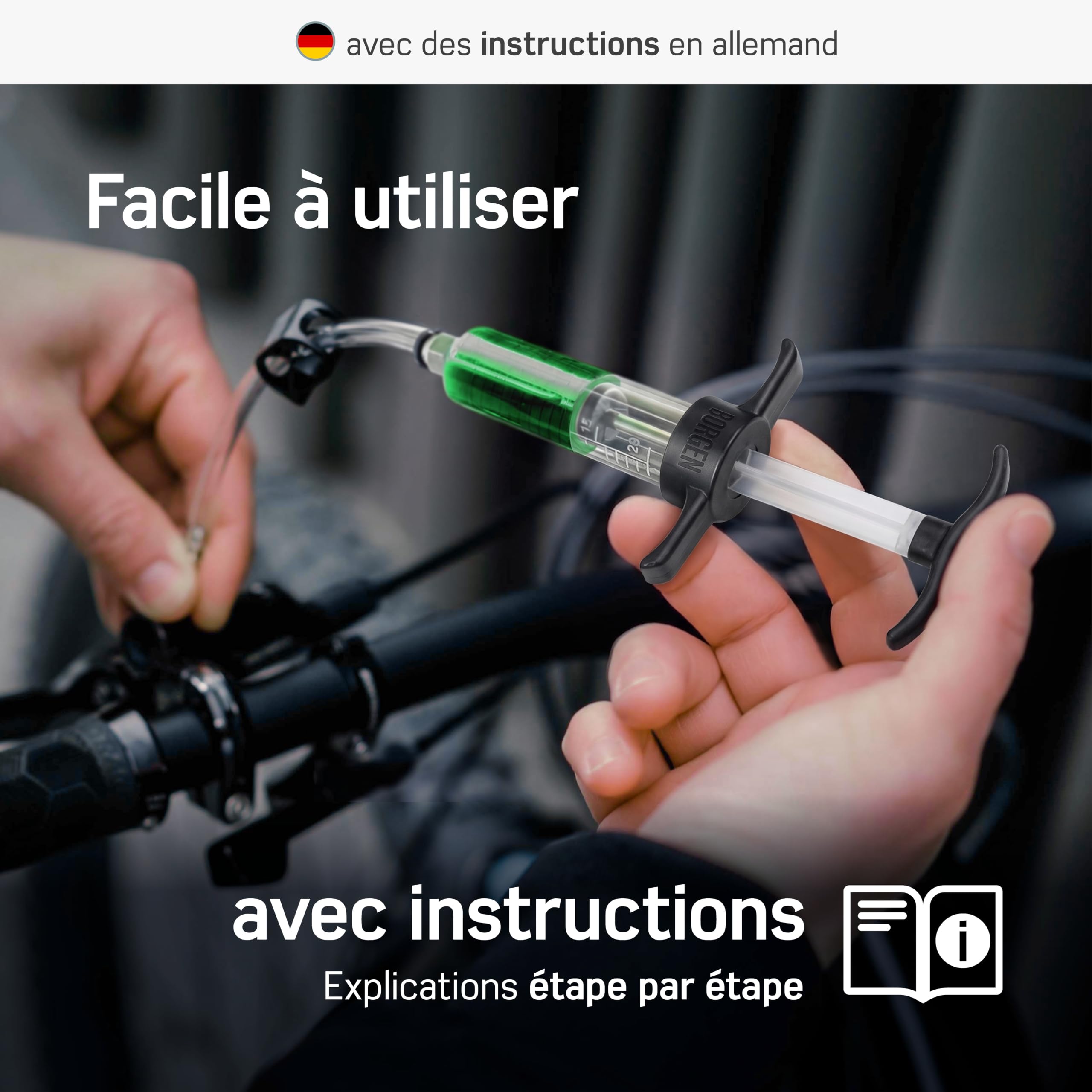 Borgen Kit de Purge Pro pour Frein à Disque SRAM Maven & DB vélo – kit Purge Frein sram avec Instructions, 100 ML d'huile minérale, pour SRAM Maven, DB4, DB6 et DB8