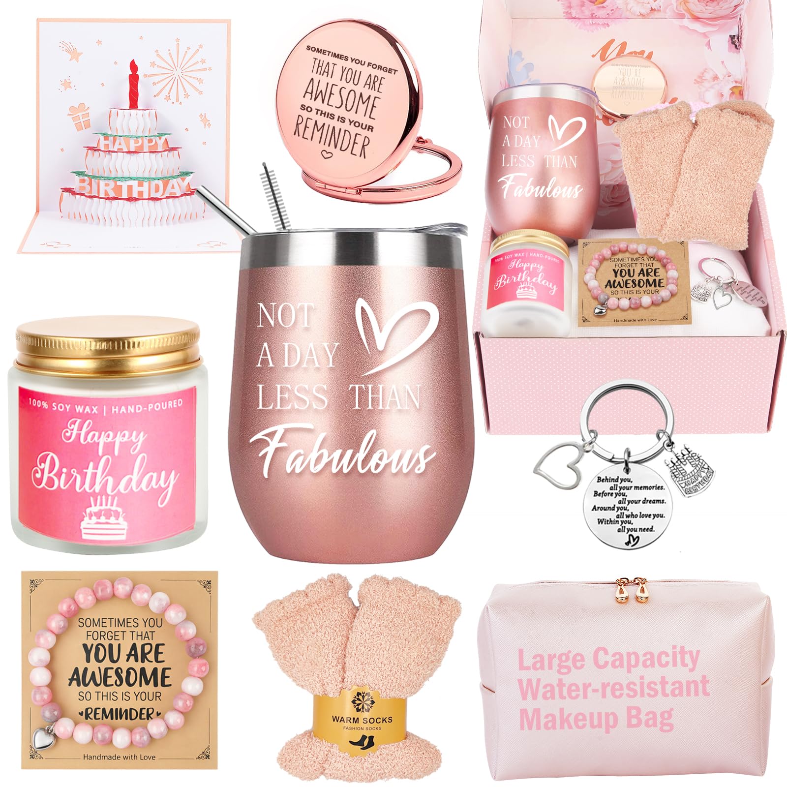 Awfrky Birthday Gifts for Women, Birthday Gift Box Set for Woman Best Friends Female Sister Mom Daughter Wife Her Girlfriend Coworker Bestie, Unique Gifts for Women