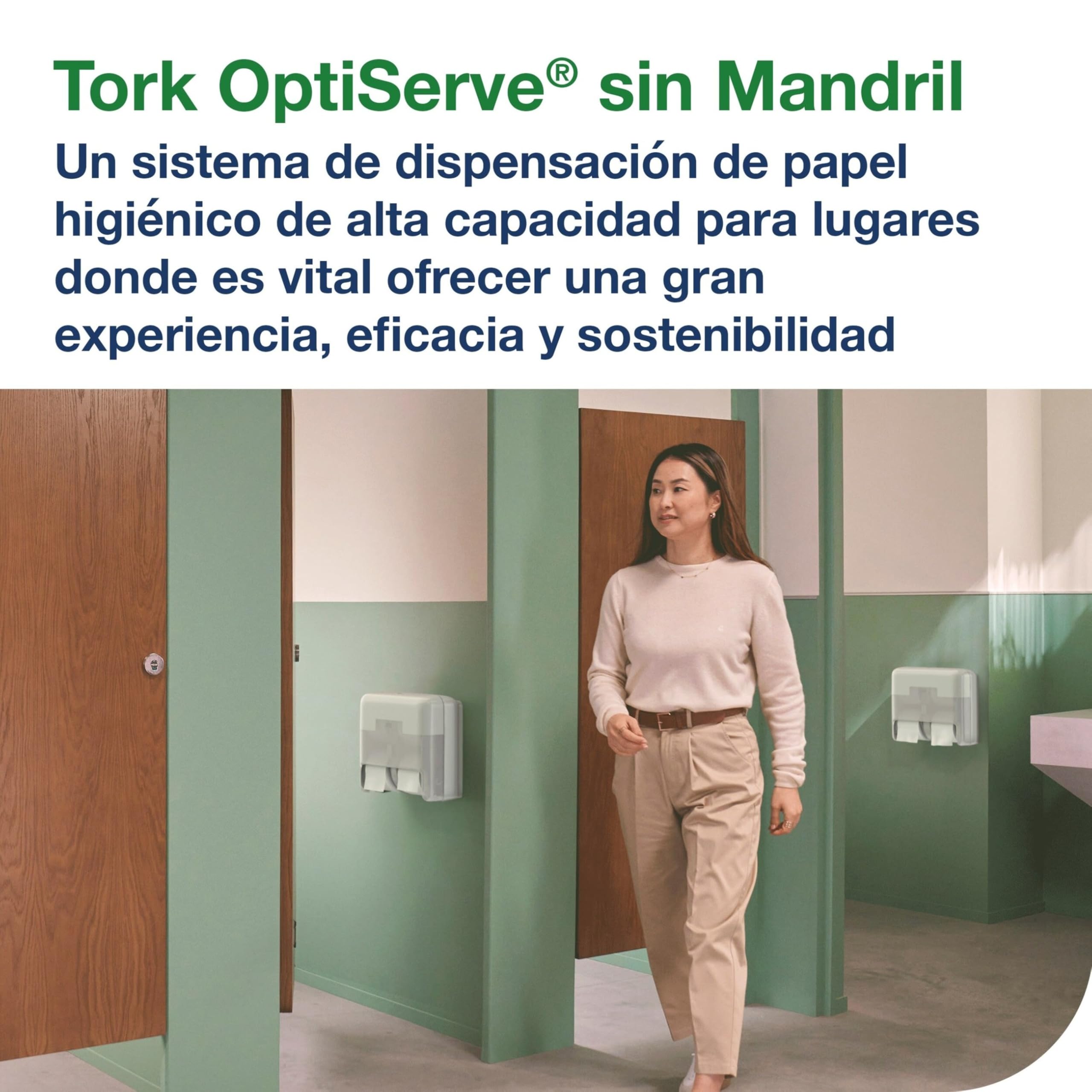 Tork OptiServe Dispensador para Cuatro Rollos de Papel Higiénico sin Mandril Blanco T7, Dispensador Vertical, Línea Elevation, 558051
