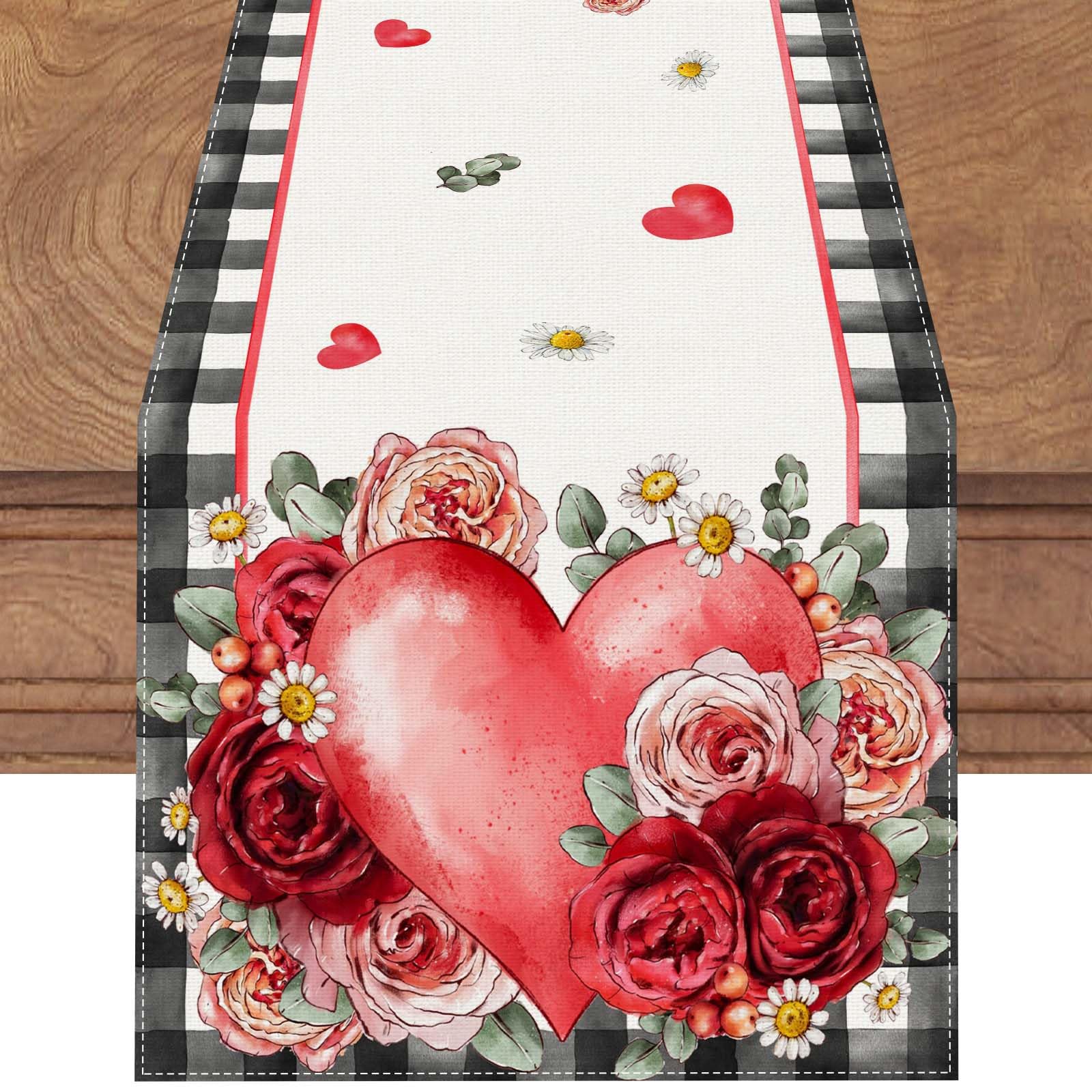 Snapklik.com : Linen Watercolor Eucalyptus Heart Valentines Day Table ...