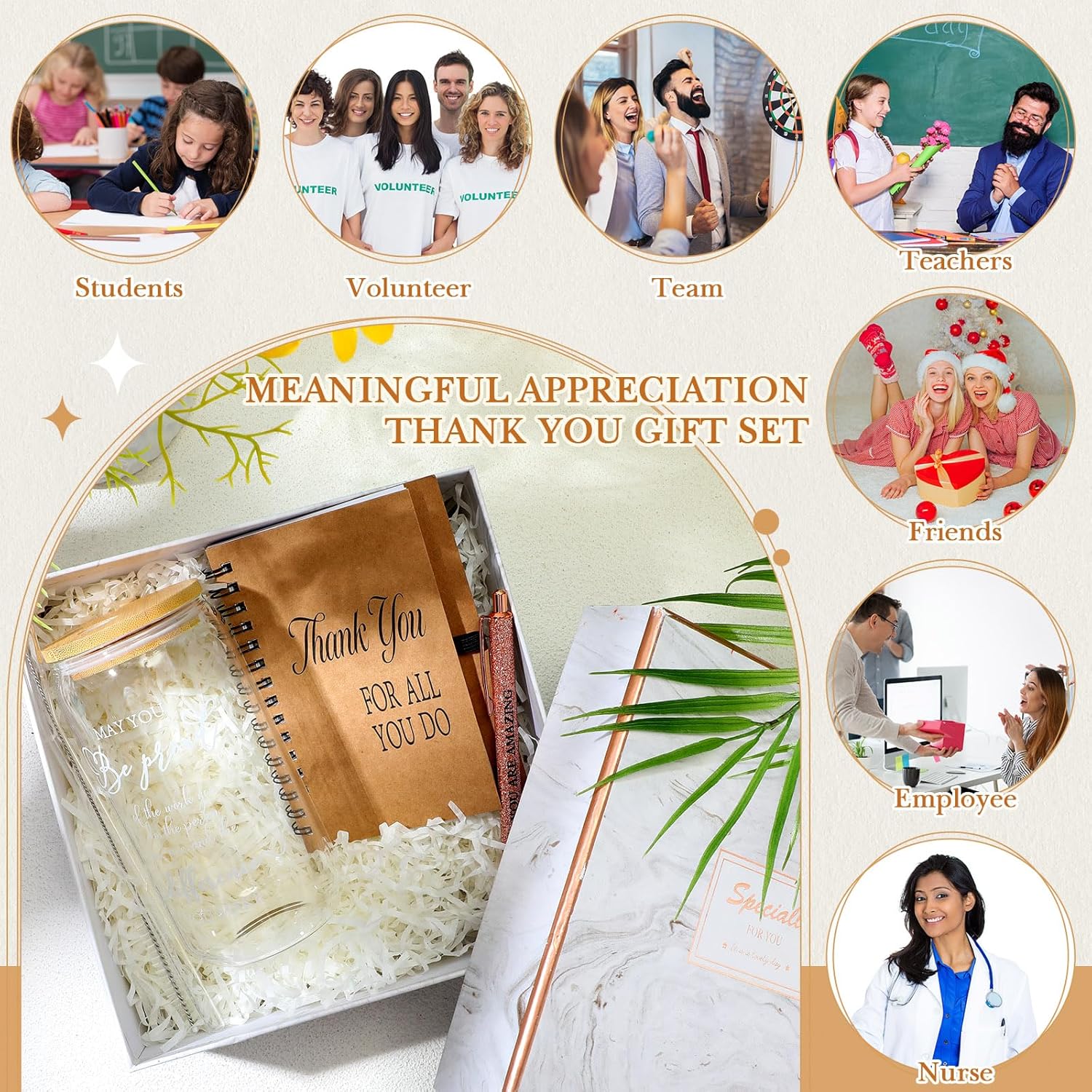 18 Pcs Administrative Professionals Day Gifts Teacher Employee Appreciation Thank You Coworkers Staff Volunteers Team Party Favors Glass Cups with Lids Straws Notebooks Pens(Be Proud)