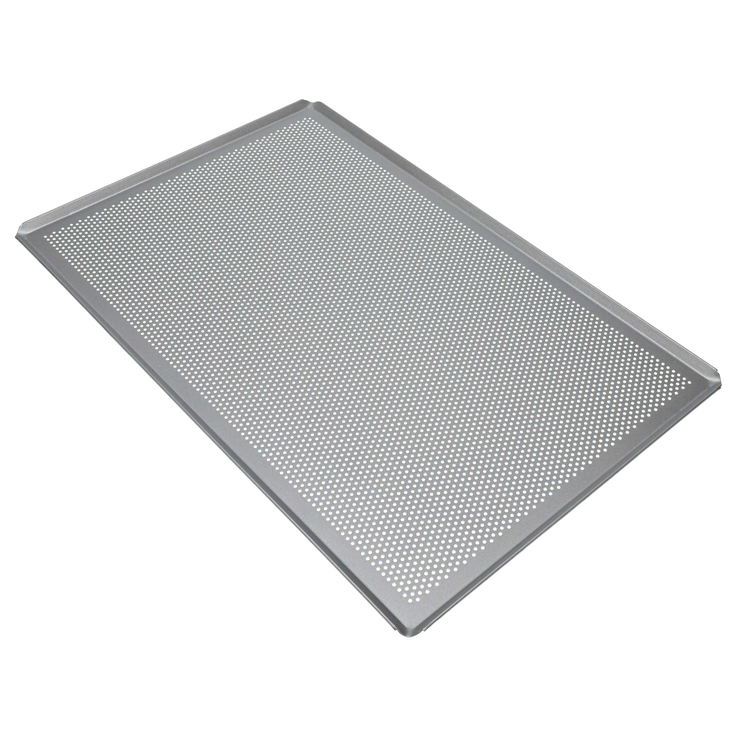 vhbw 2x Backblech für Backofen | 60 x 40 x 1 cm Silber, Perforiert