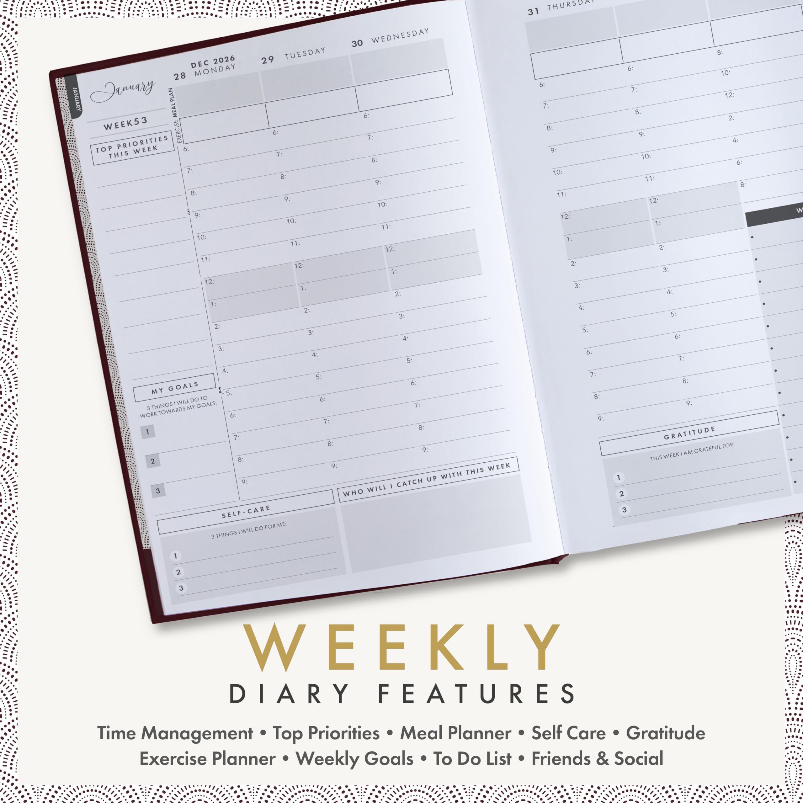 Perfect Planner Company Agenda 2027 Semainier de productivité A5