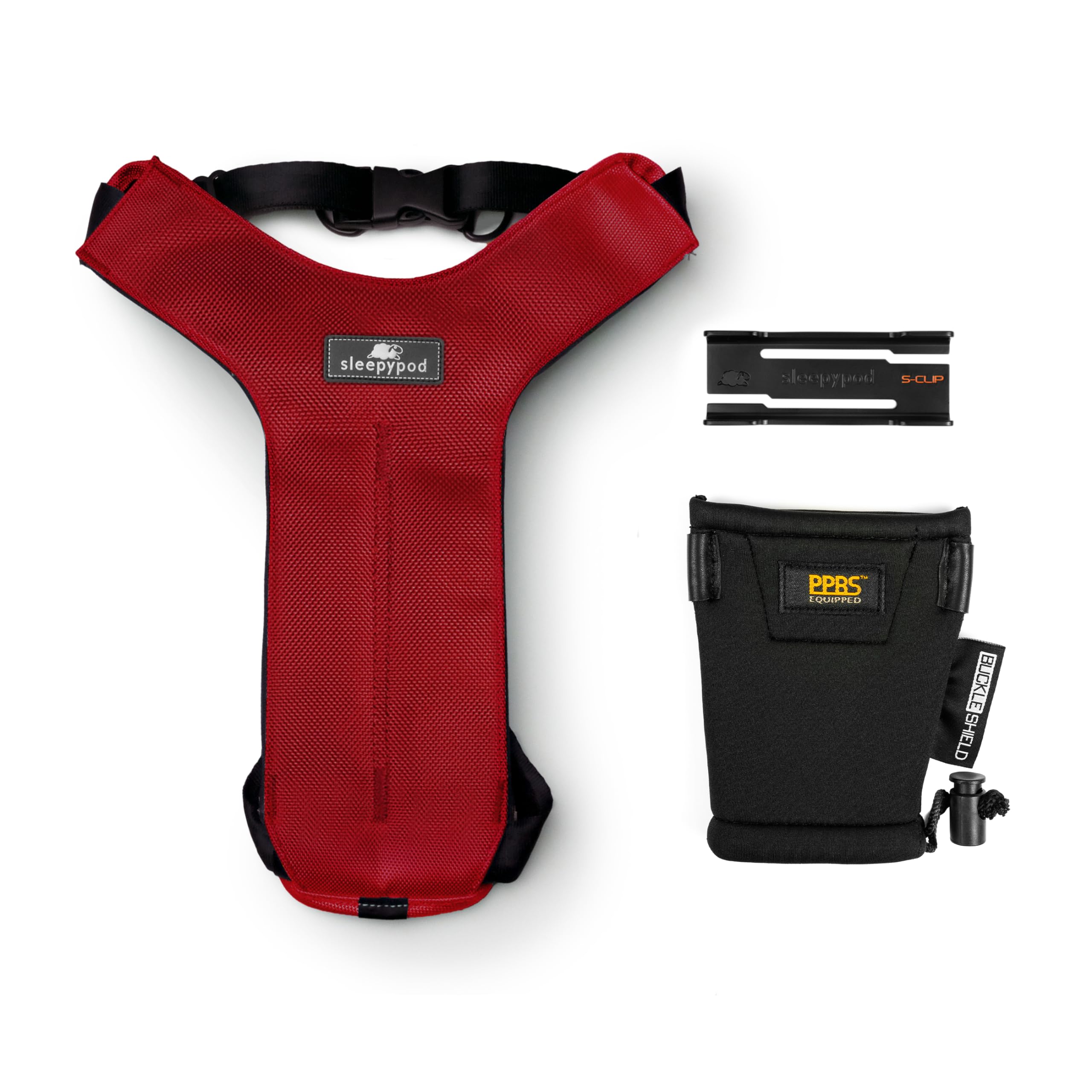 Clickit Sport Plus - Crash-Tested and Safety Certified Car Seat Belt Harness for Dogs (Small, Strawberry Red)