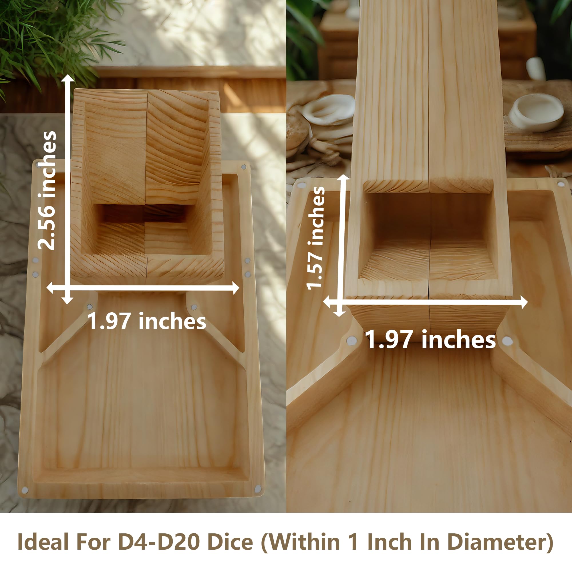 Torre di dadi in legno per DND, torre di dadi con tavole per dadi, torre magnetica portatile per Dungeon and Dragon, Cthulhu, gioco da tavolo e giochi di ruolo