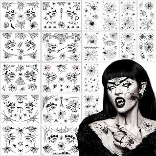 20 hojas de tatuajes de sombra de ojos de Hal...