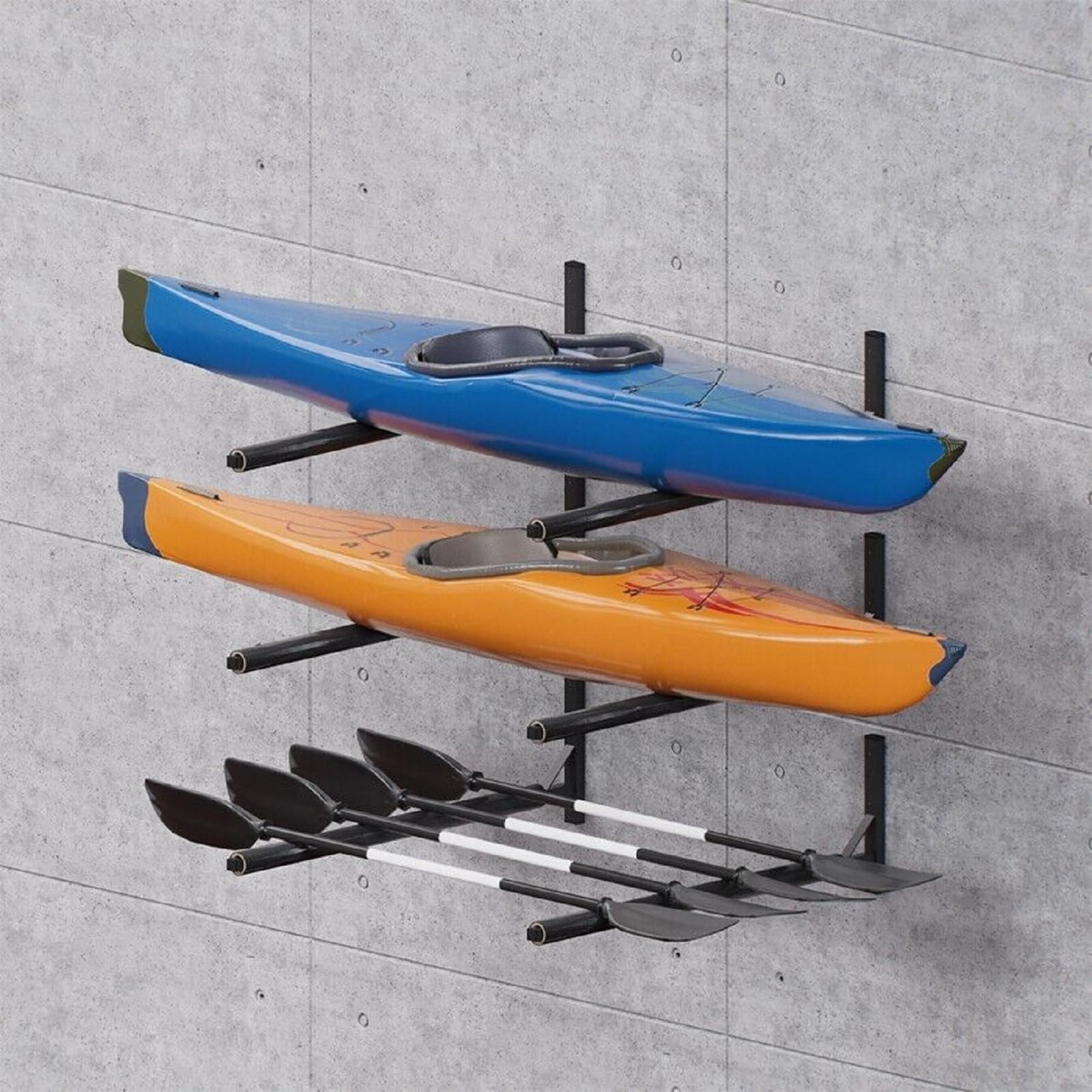QLS WSB - Supporto da parete, 82 cm, in acciaio per la conservazione di valigie da tetto, attrezzi da giardino, skibox, attrezzature sportive, tavola da surf iSUP