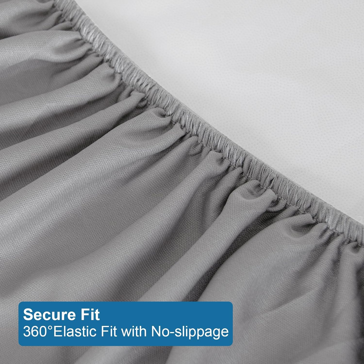 2 Pack Twin Mattress Protector Waterproof, Twin Size Mattress Pad Cover for Kids, Soft & Breathable Twin Fitted Bed Sheet for Single Bed with Deep Pocket Up to 14 Inches, Gray