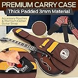 Pyle Semi Hollow Body Electric Guitar Set, 41.8"/106cm Full Size Jazz Instrument Kit w/Gig Bag and Accessories, Matte & Sunburst Finish - 3