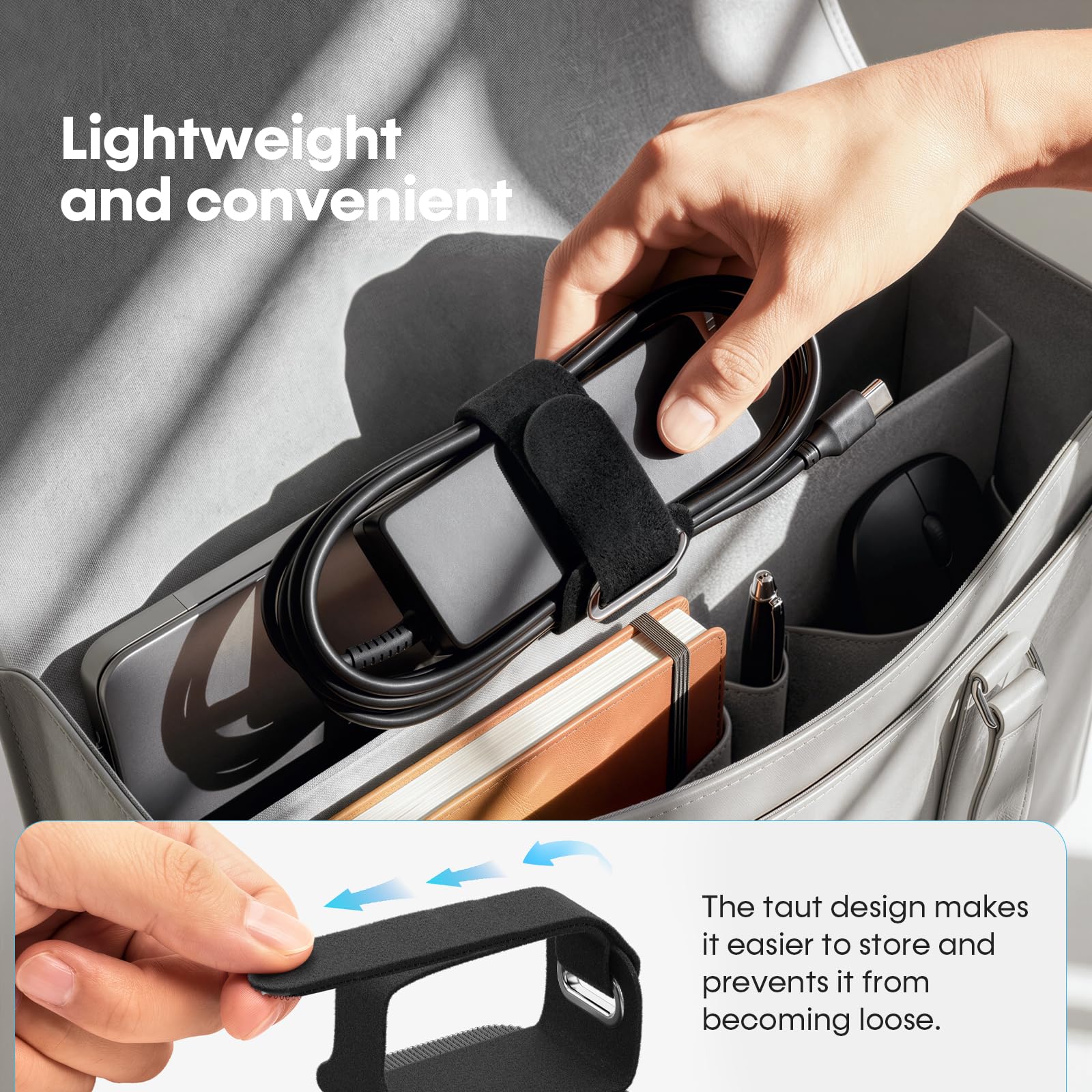 Organizador Cables Escritorio, 【Compatible con Todas Las regletas】 Soporte de Cables para Grandes Haces de cablescon Cierre hermético, imprescindibles para la Oficina en casa, 8 Pares