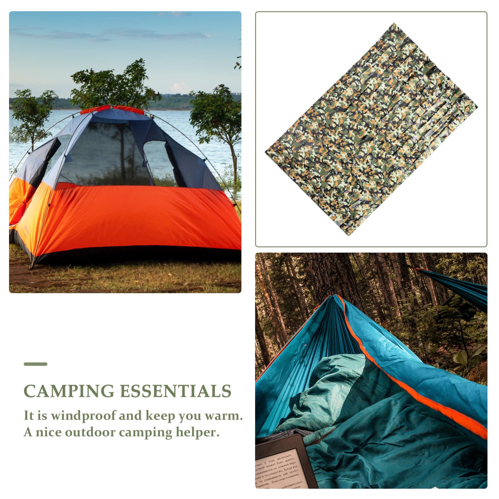 de Couchage Camping Caravane Portable Urgence bâche Berg Survie Journey de Couchage avec Mousqueton de Couchage léger Film d'aluminium PE