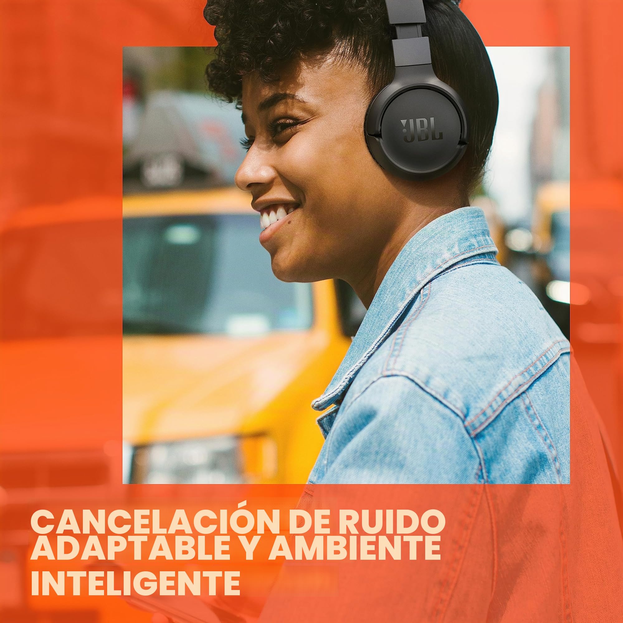 JBL Tune 670NC - Auriculares inalámbricos con cancelación de ruido adaptable con Smart Ambient, hasta 70H de duración de batería con carga rápida, diseño ligero, cómodo y plegable (negro)