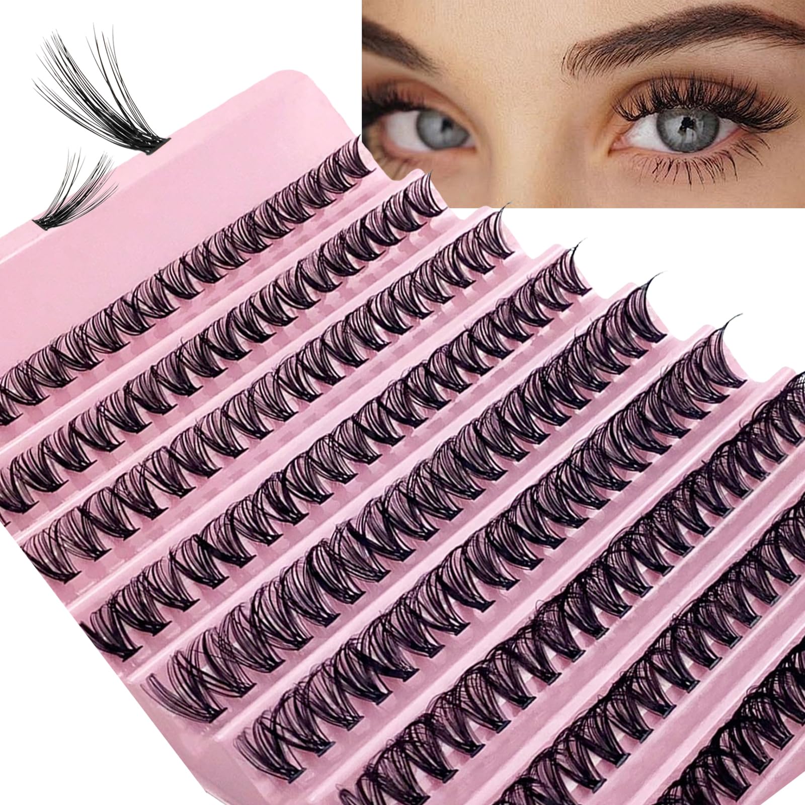 Segmental False Eyelash Set 200pcs 30D 40D 60D 80D Natural Volume Lash Clusters DIY at Home Perfect for