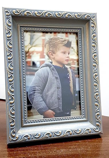 Paper Plane Design Antique Golden Wood Photo Frame (6 x 4-Inch, Multicolour)