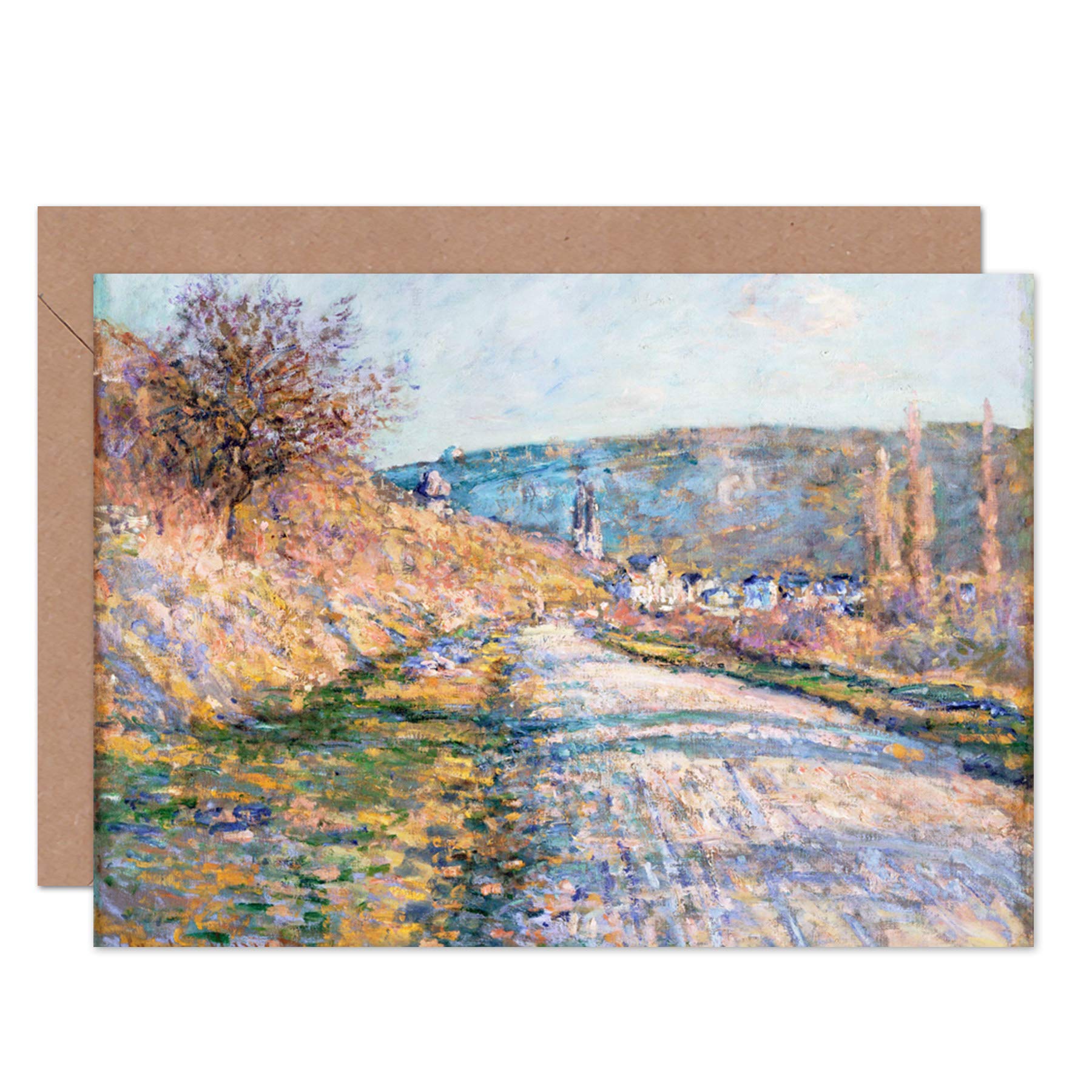 Artery8 Road To Vetheuil Claude Monet The Fine Art Greeting Card Plus Envelope Blank Inside
