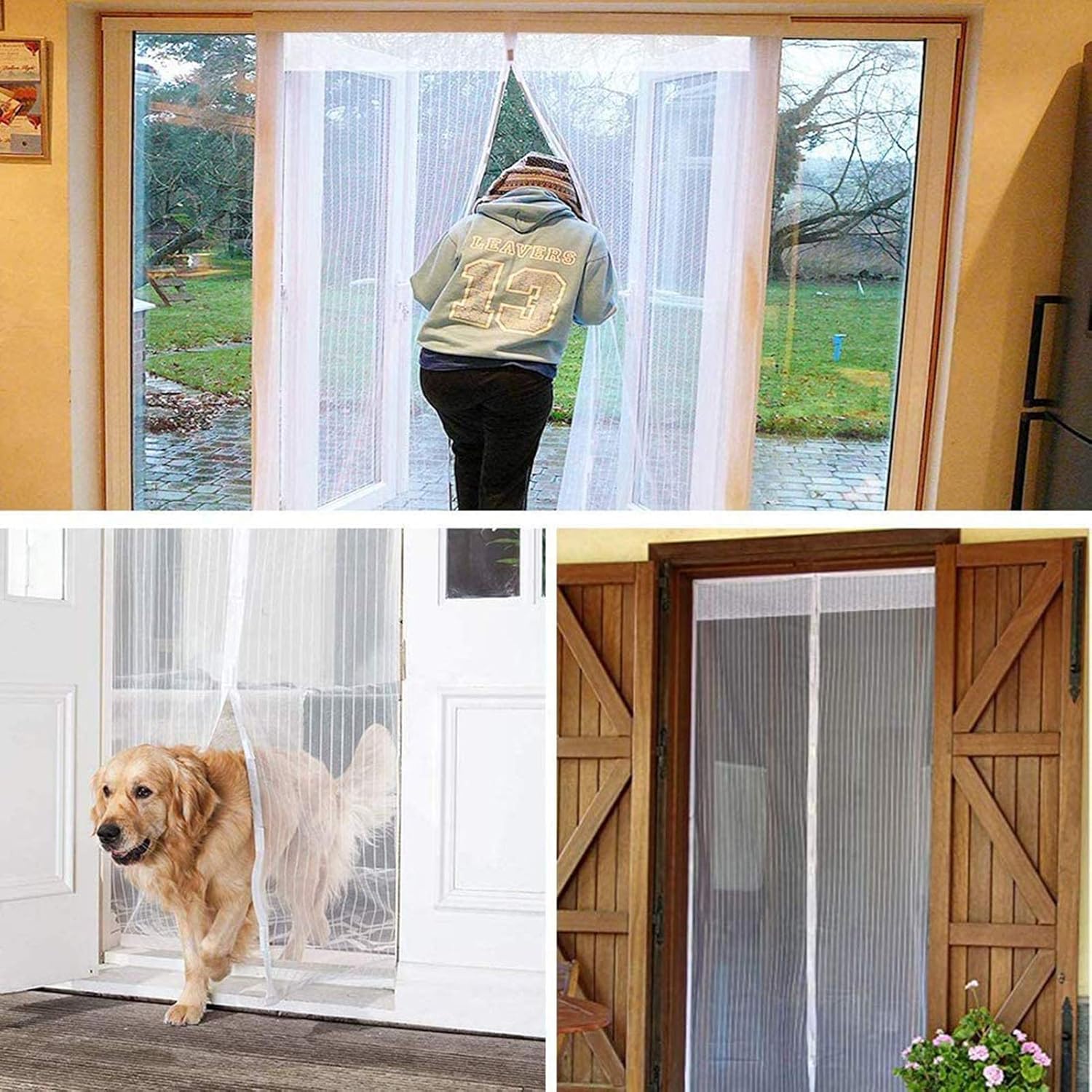 Magnetic Screen Door 75×37inch, Ventilation Screen Door, Automatic Closing Hands Free Door Mesh Curtain, with Hands-Free, Kids/Pets Entry Freely, Keep Bugs Out