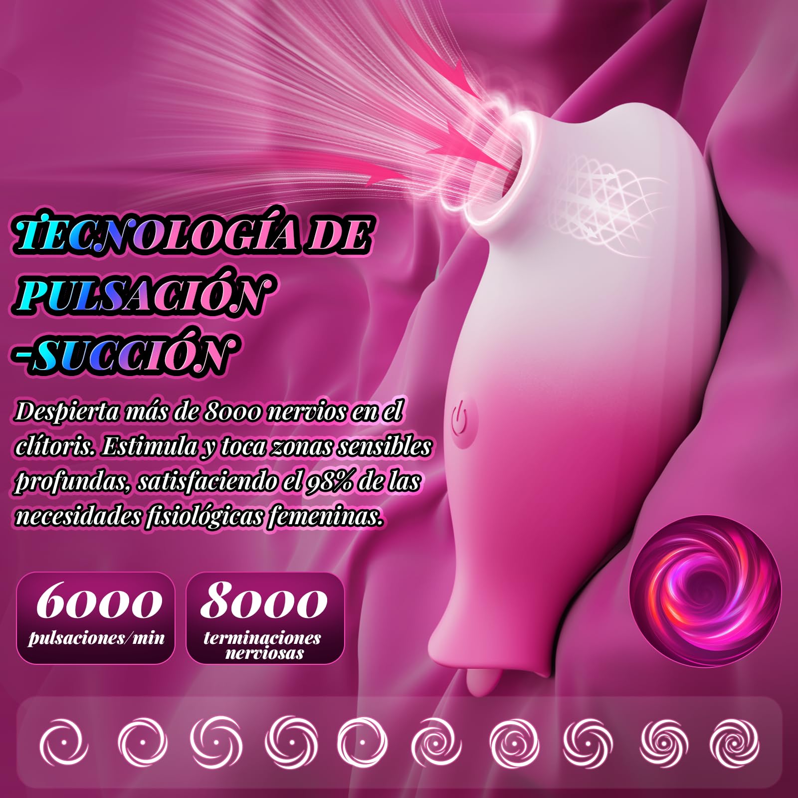Vibrador para Mujeres Juguetes Eróticos, 2-EN-1 Succionador Clítoris Vibrador con 10 Modos de Succión & Lamido, Control por APP, Estimulador de Clítoris y Pezones, Juguete Sexual Rosa para Mujeres