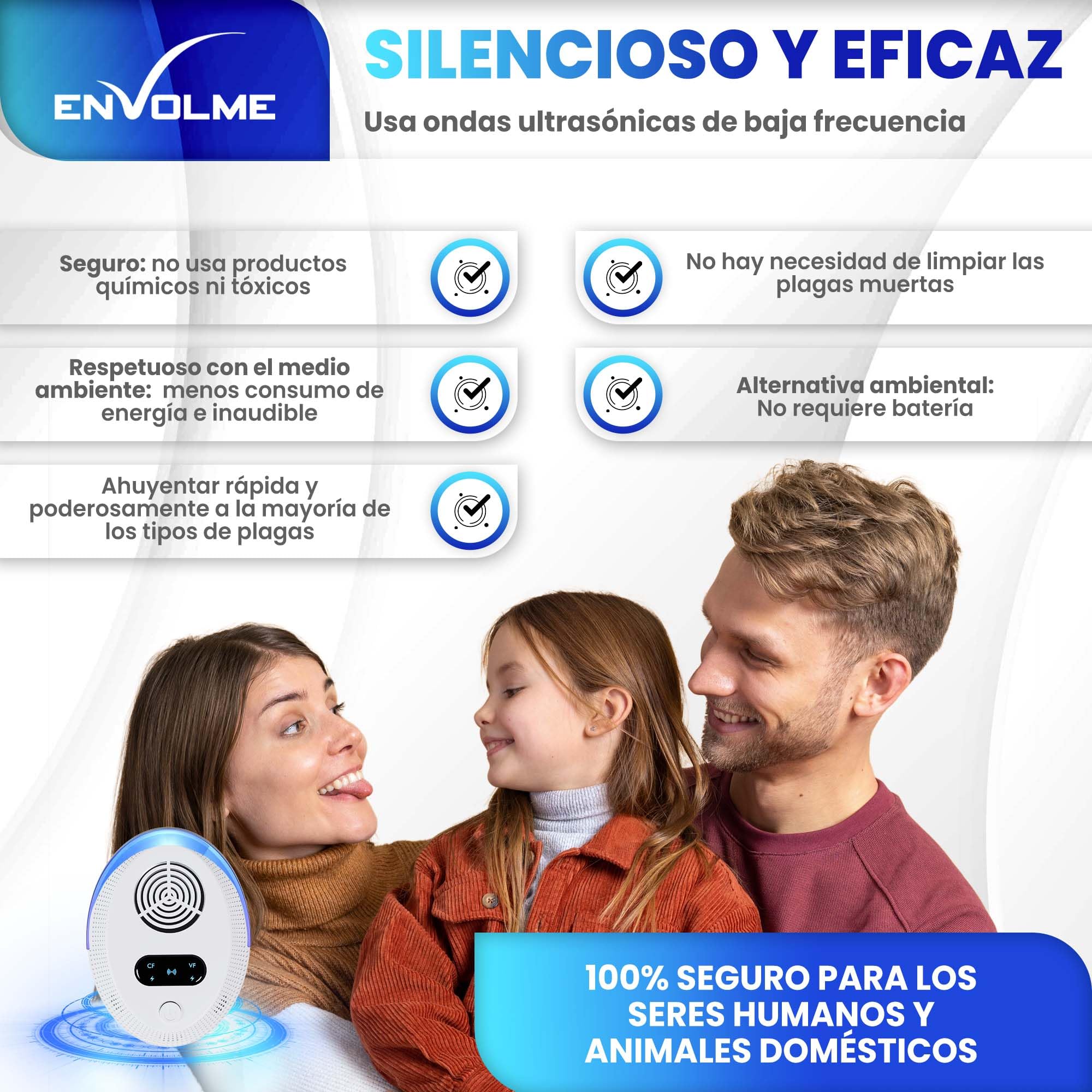 Repelente Ultrasonico Cucarachas Roedores y Ratas - Repelente Ultrasonico de Plagas - Repelente de Mosquitos y Avispas - Ahuyentador de Ratas, Arañas y Murcielagos