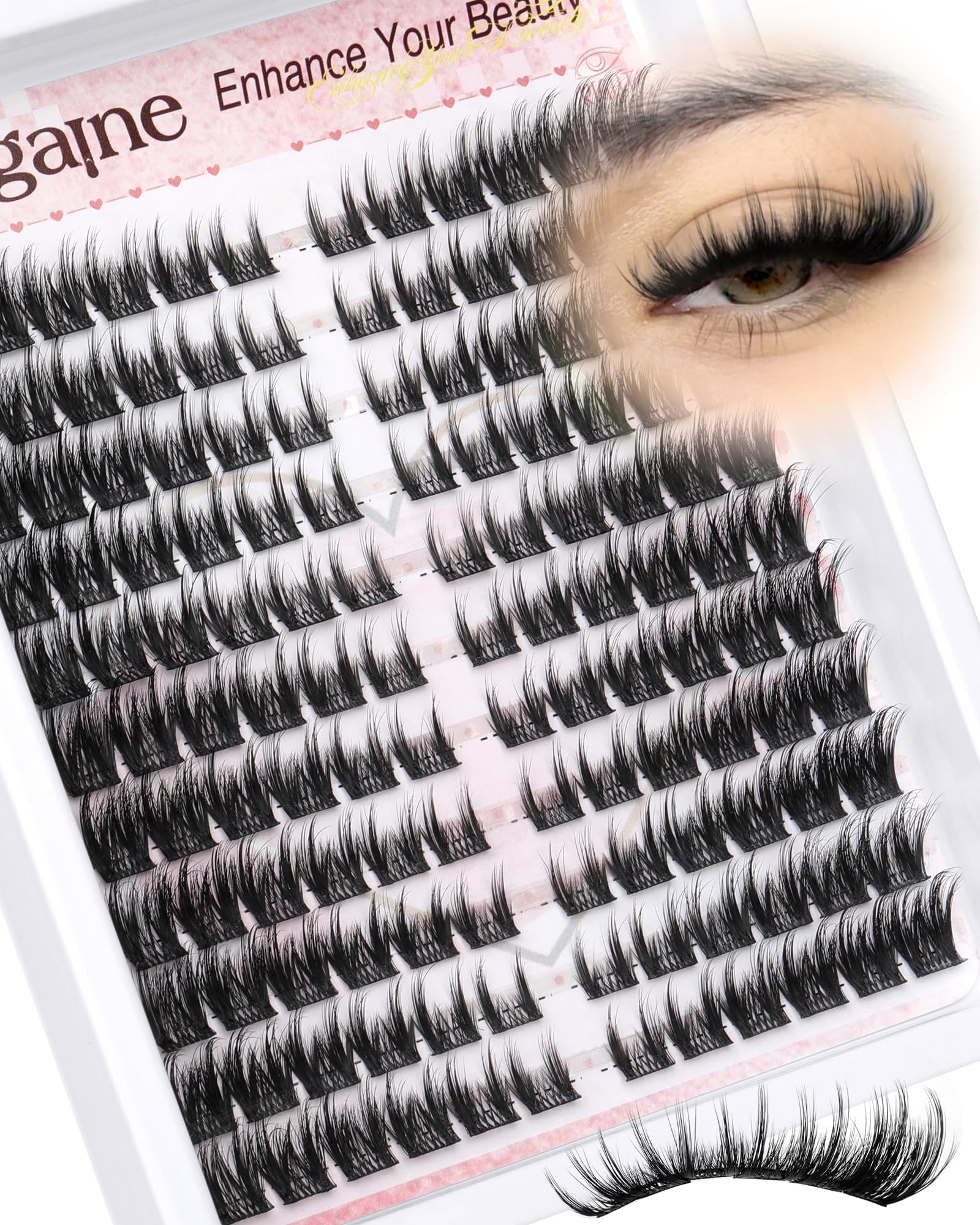 Cat Eye Lash Clusters With Spikes Manga Eyelash Clusters Wispy Cluster Eyelash Extensions C-Curly Left Right Lash Clusters