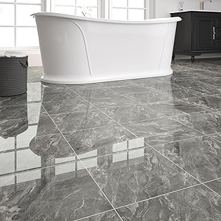 40-Pack 40 Sq.Ft Peel and Stick Floor Tiles Vinyl Glossy Pattern Floorin...