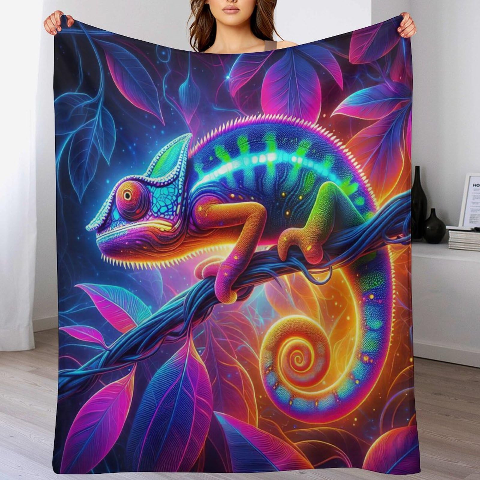 Couverture caméléon enfant et adulte, le cadeau idéal et original en flanelle douce