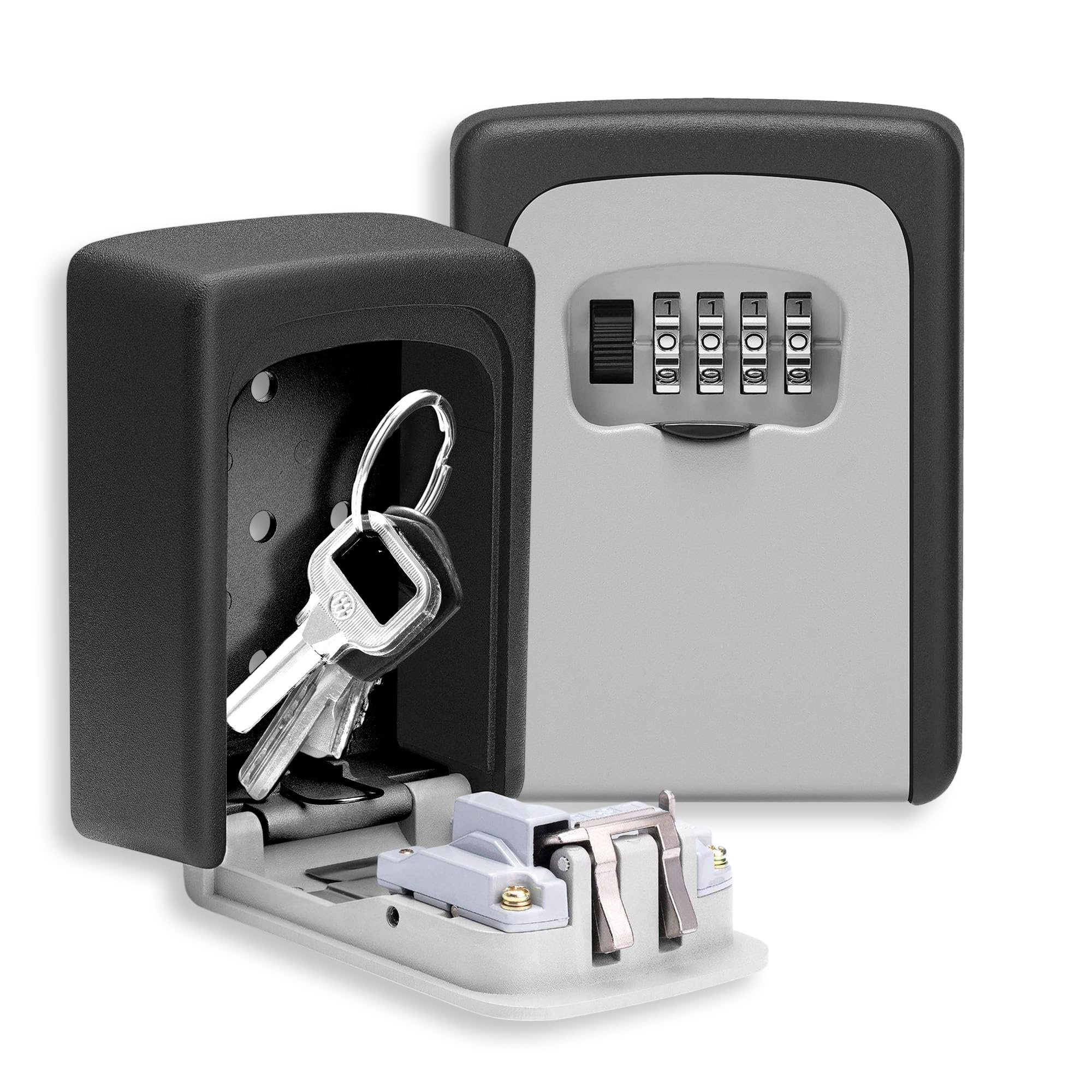 oddpod metal combination key safe box/key safe lock box outdoor storage box with code combination password security lock ch-801 (grey)