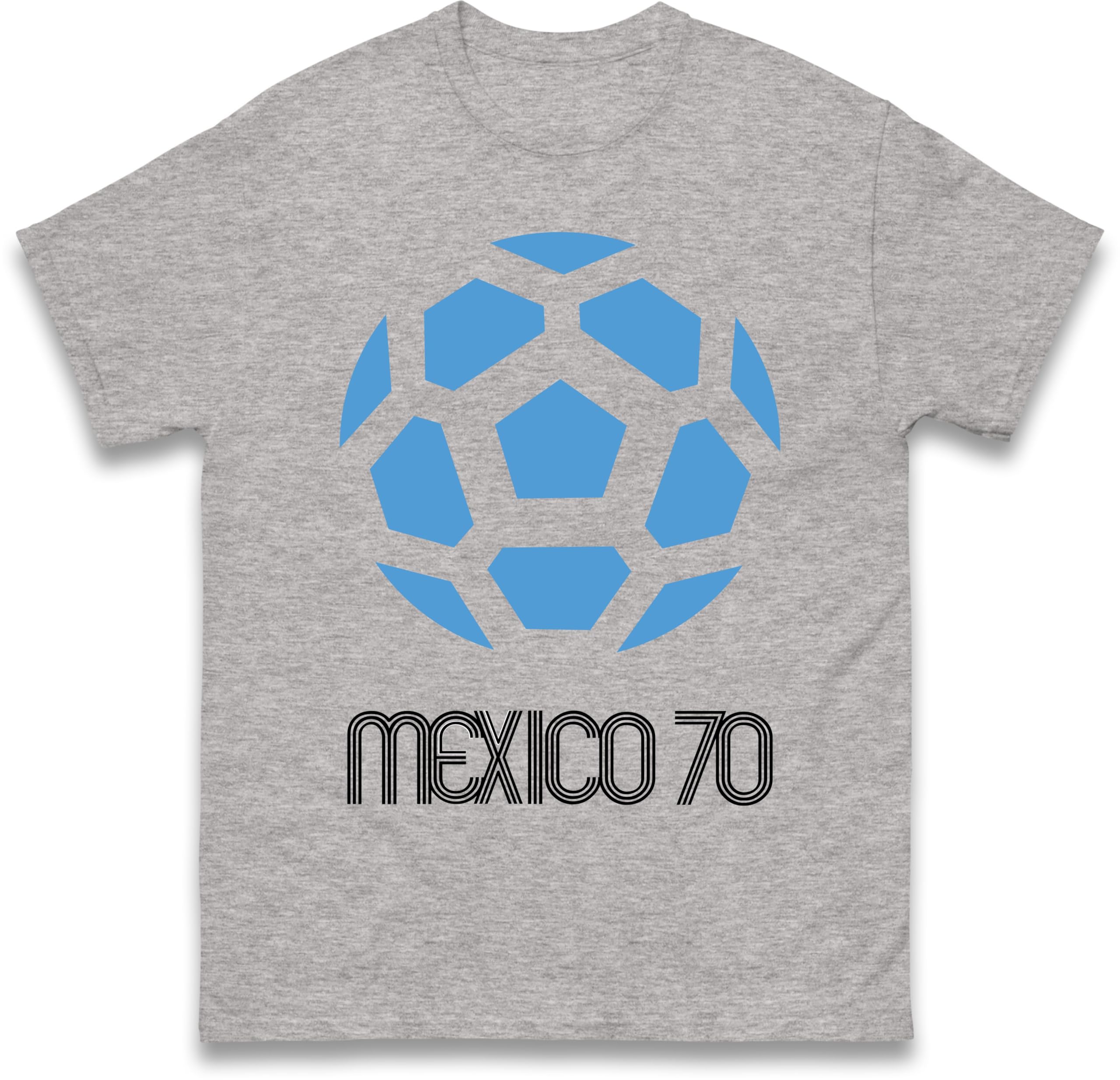 Mexico 1970 World Cup T Shirt, Mexico Retro Football Shirt, Football Worldcup Tee Shirt for Mexican Fans Heather Grey