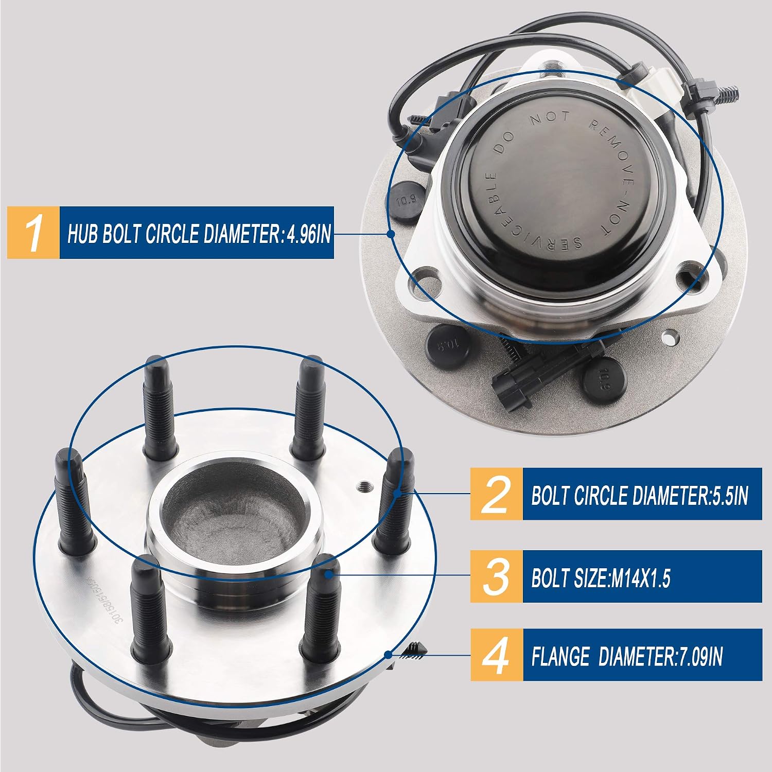 Richeer Compatible with 515054 Front Wheel Hub and Bearing Assembly Avalanche Express Silverado Suburban Savana Sierra 1500 2500 Tahoe Astro Yukon 6 Lug W/ABS - 1PCS Set