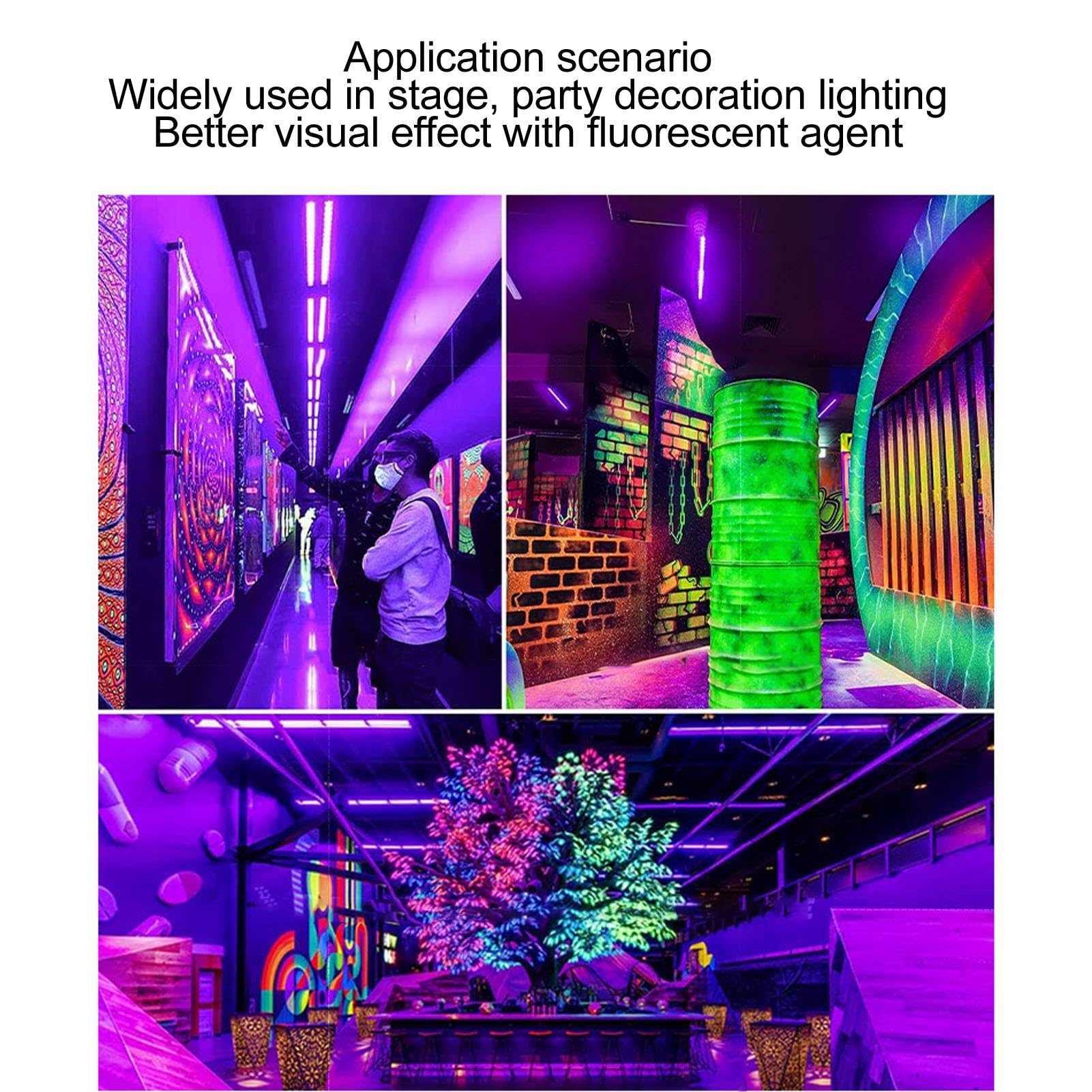 LED Light Bar 36W 395nm Wavelength Light in The Dark Party Supplies with US Plug for Decoration, Lighting