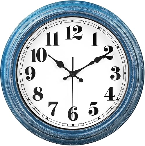 JENLYSTIME Reloj de pared retro de 12 pulgadas, silencioso, sin tictac, funciona con pilas, fácil de leer, relojes de pared para decorar dormitorio,