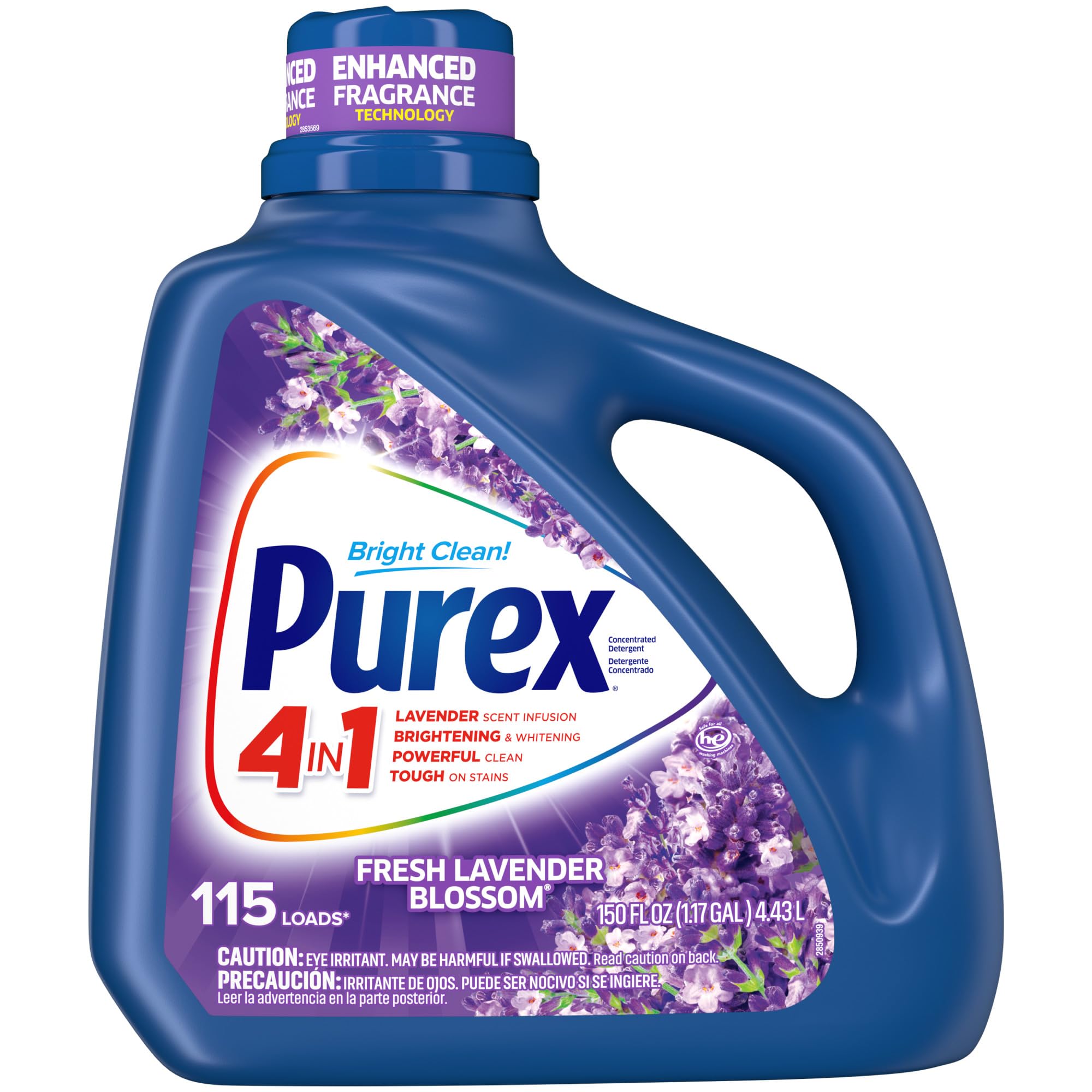 Purex Liquid Laundry Detergent with Crystals Fragrance Fresh Lavender Blossom 150 Fluid Ounces 115 Loads