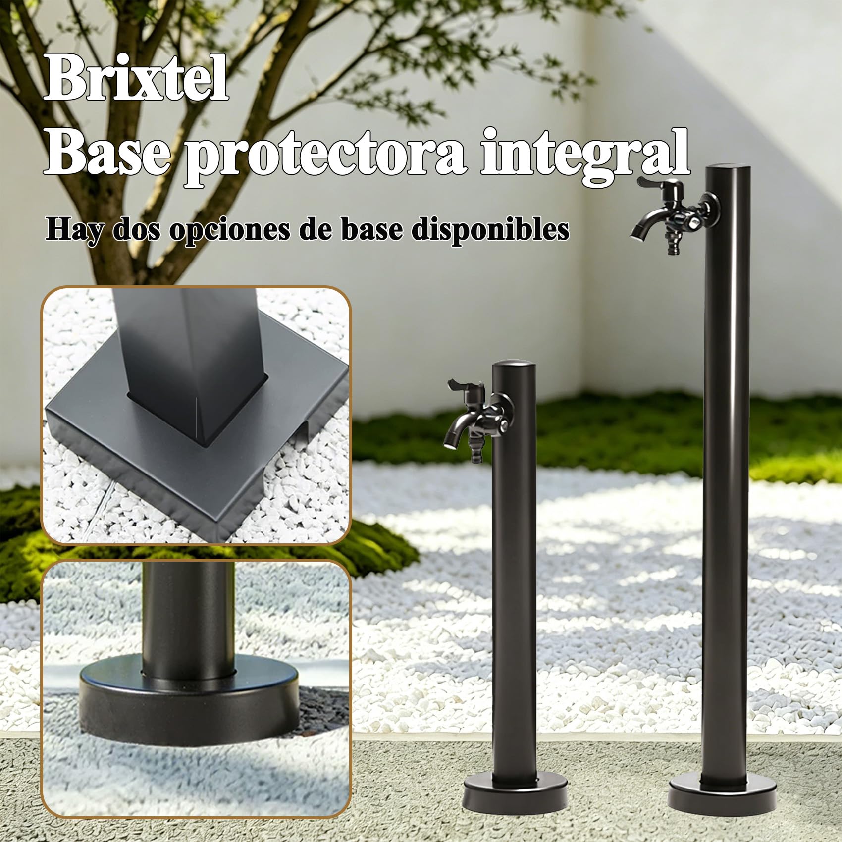 estación dispensadora de agua para jardín, Columna de Agua Vertical anticongelante, Fuente Decorativa para riego, acero inoxidable, limpieza patio, riego plantas, lavado coches 95cm