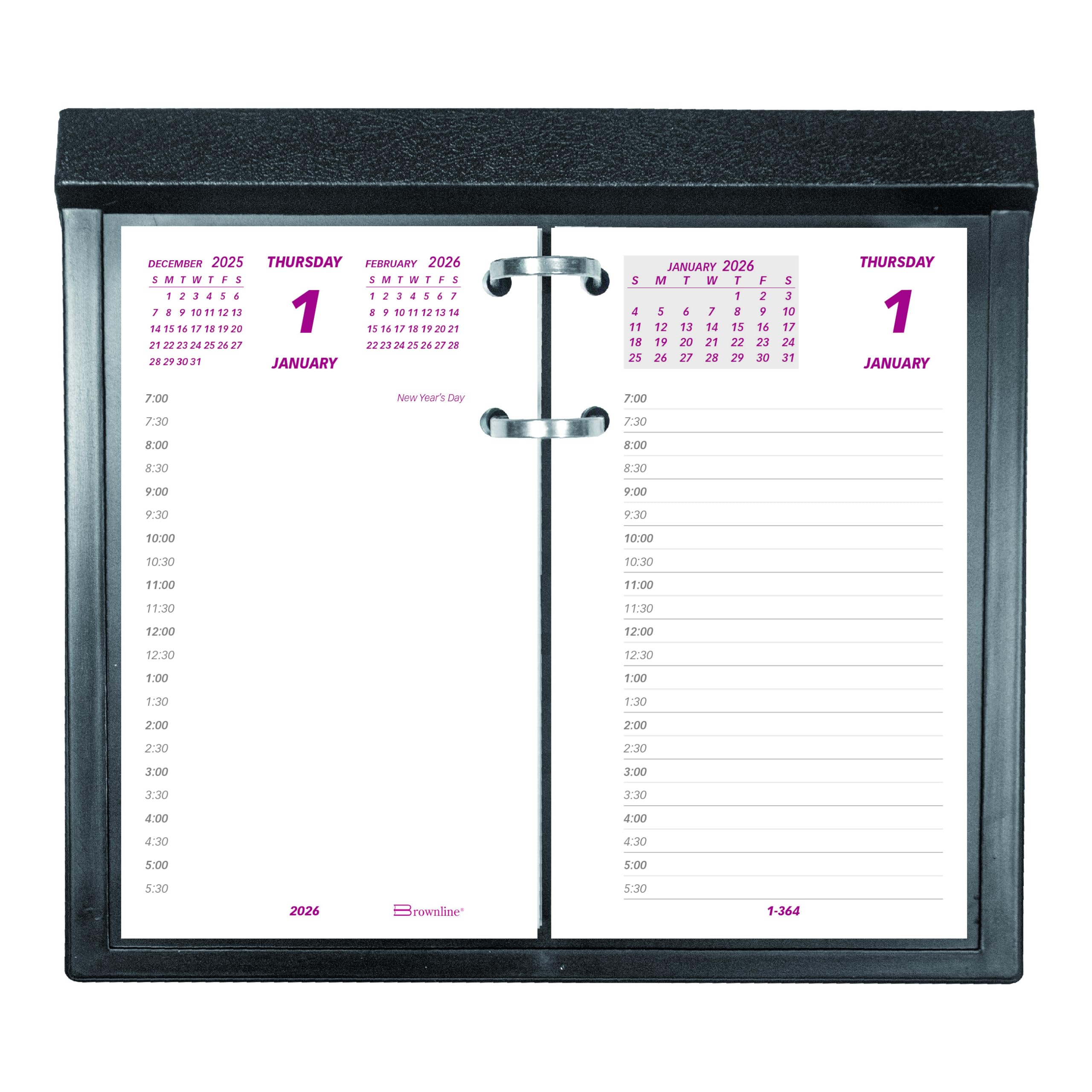 BROWNLINE Calendario giornaliero, ricarica con calendario orario, da gennaio a dicembre