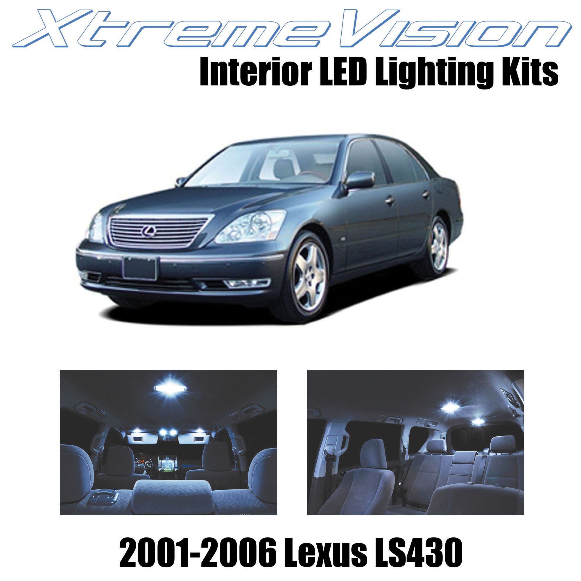 Xtremevision Interior LED for Lexus LS430 2001-2006 (9 Pieces) Cool White Interior LED Kit + Installation Tool