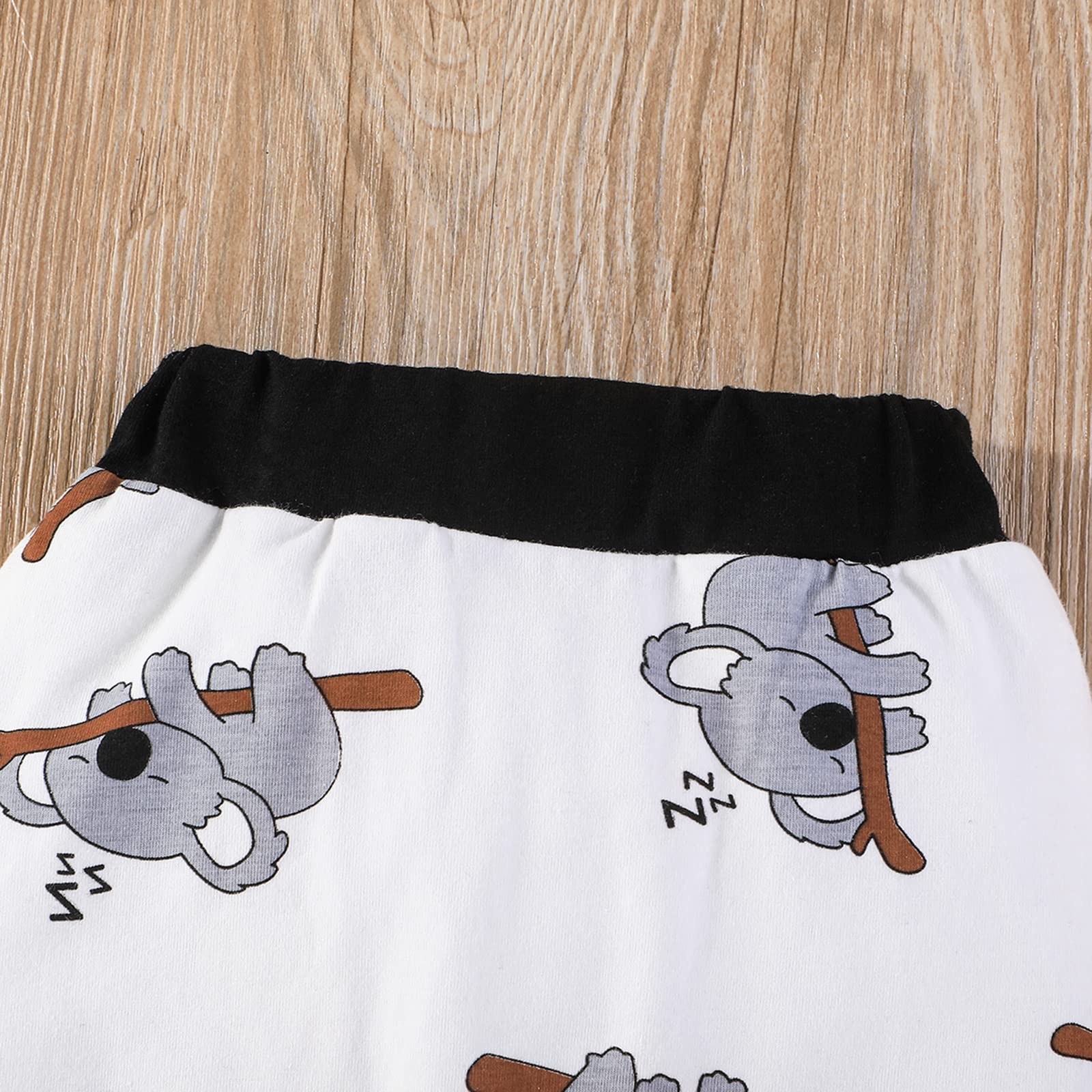 Geagodelia - Ropa de bebé recién nacido para niña con estampado de Koala Bear mameluco de manga larga y pantalón + gorro de 3 piezas, traje de primavera otoño