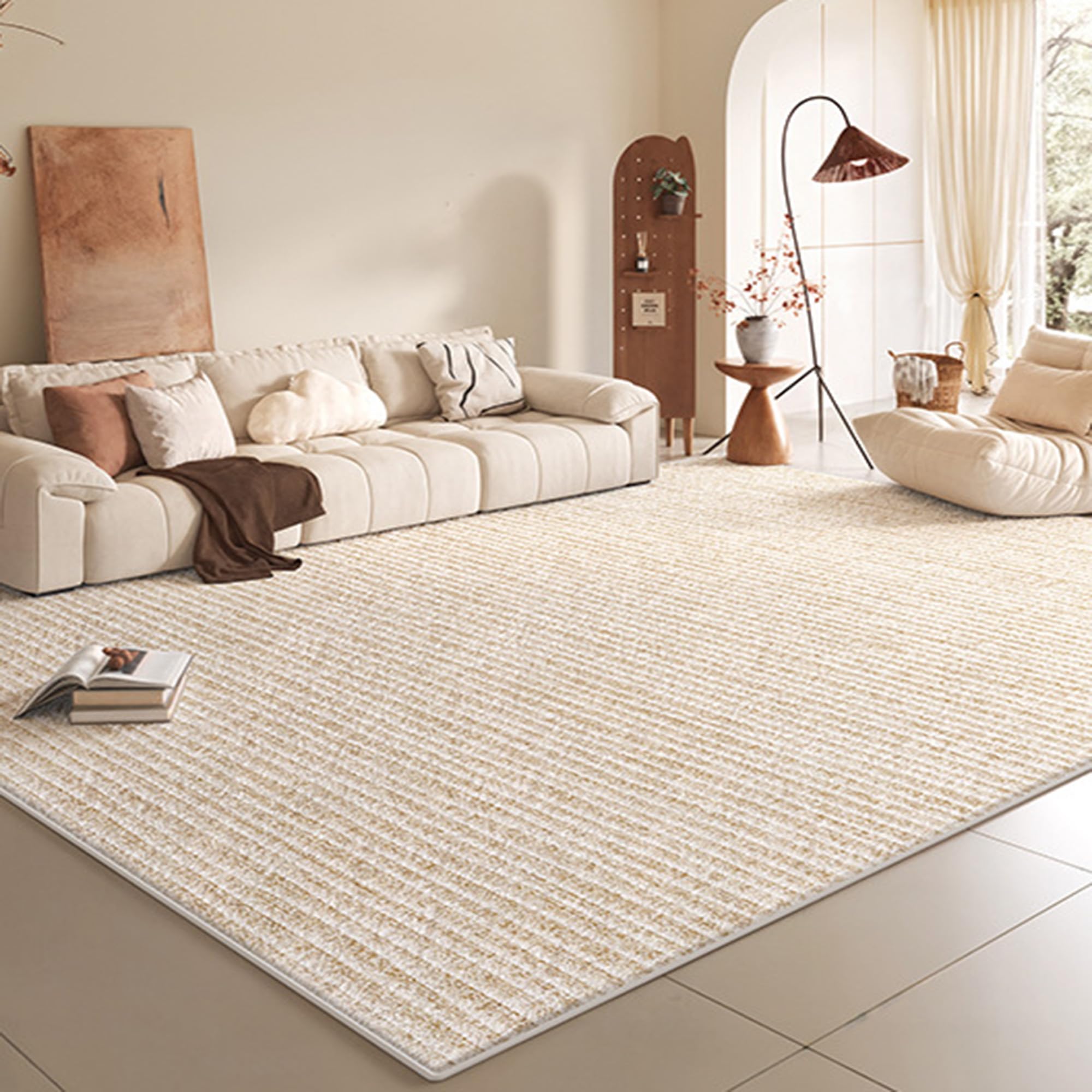 Grand tapis de salon 160x240 en maille douce et design moderne