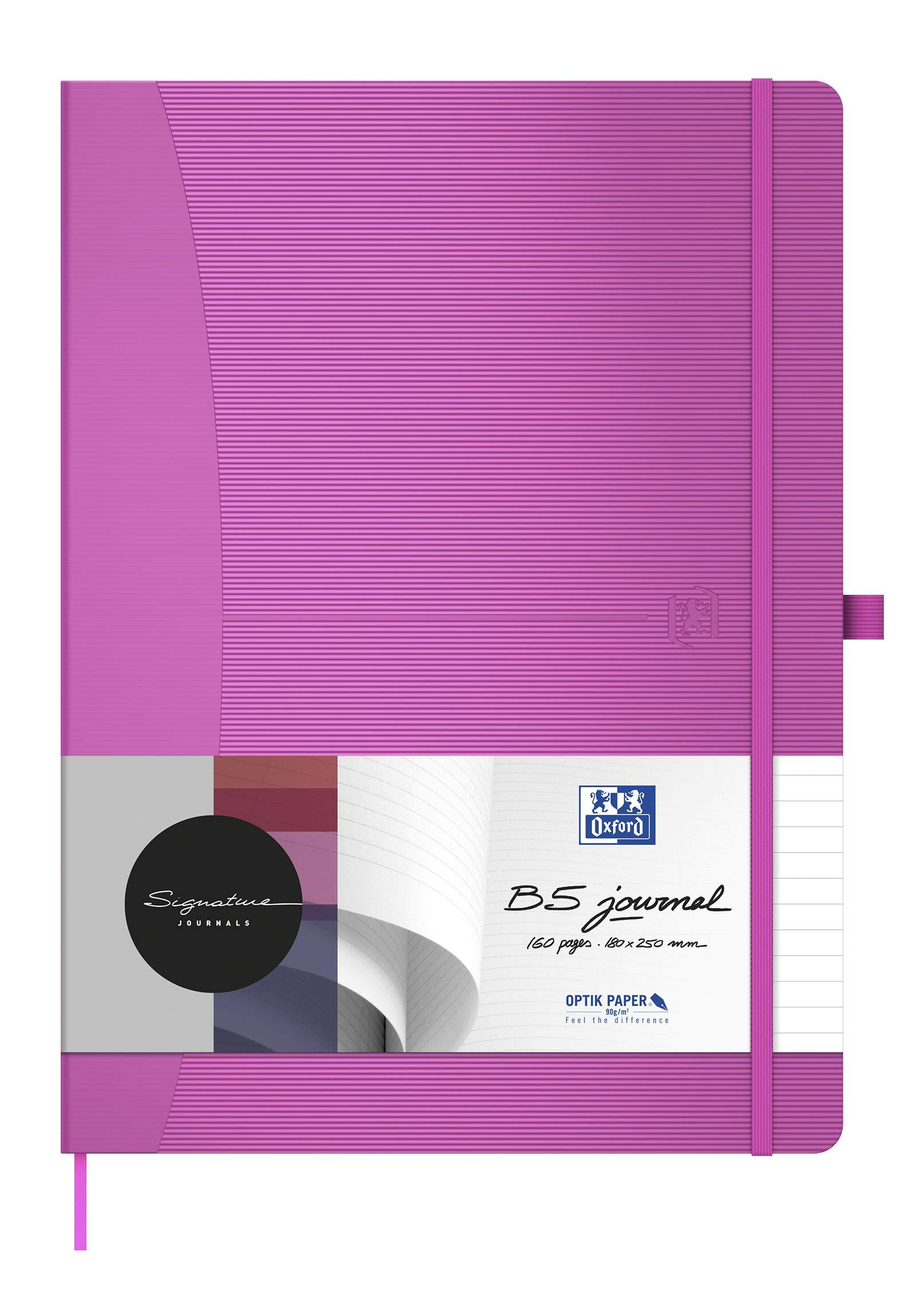Oxford Notizbuch Signature, 5er Pack, DIN B5, kariert, je 160 Seiten, 5 Farben
