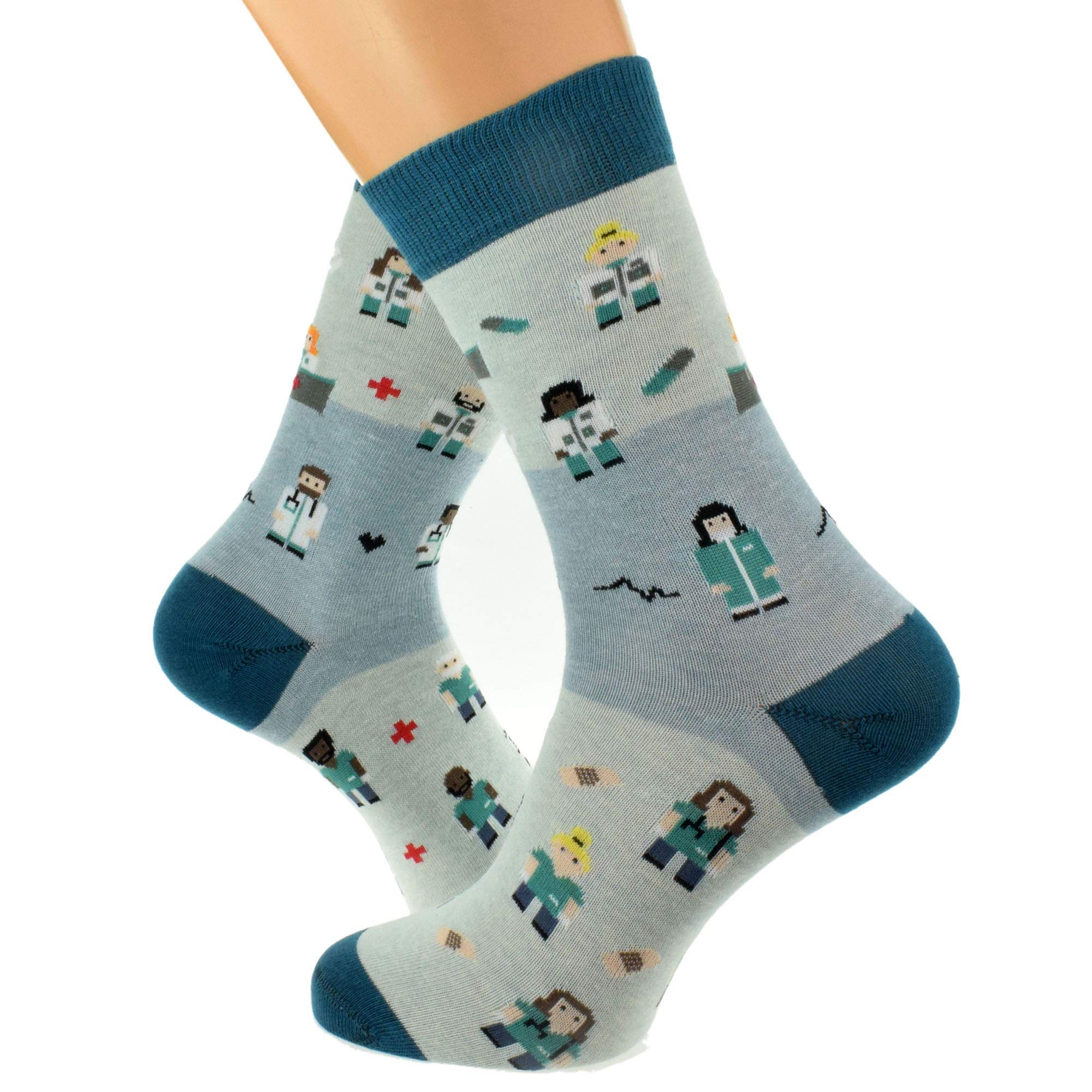 Prestige Giftware Gifts Women's Multicoloured Nhs Hero's Doctors And Nurses Woven Design Socks Uk 4-8