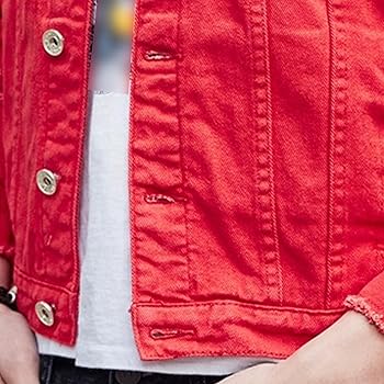Mens Distressed Denim Jacket Motorcycle Vintage Ripped Holes