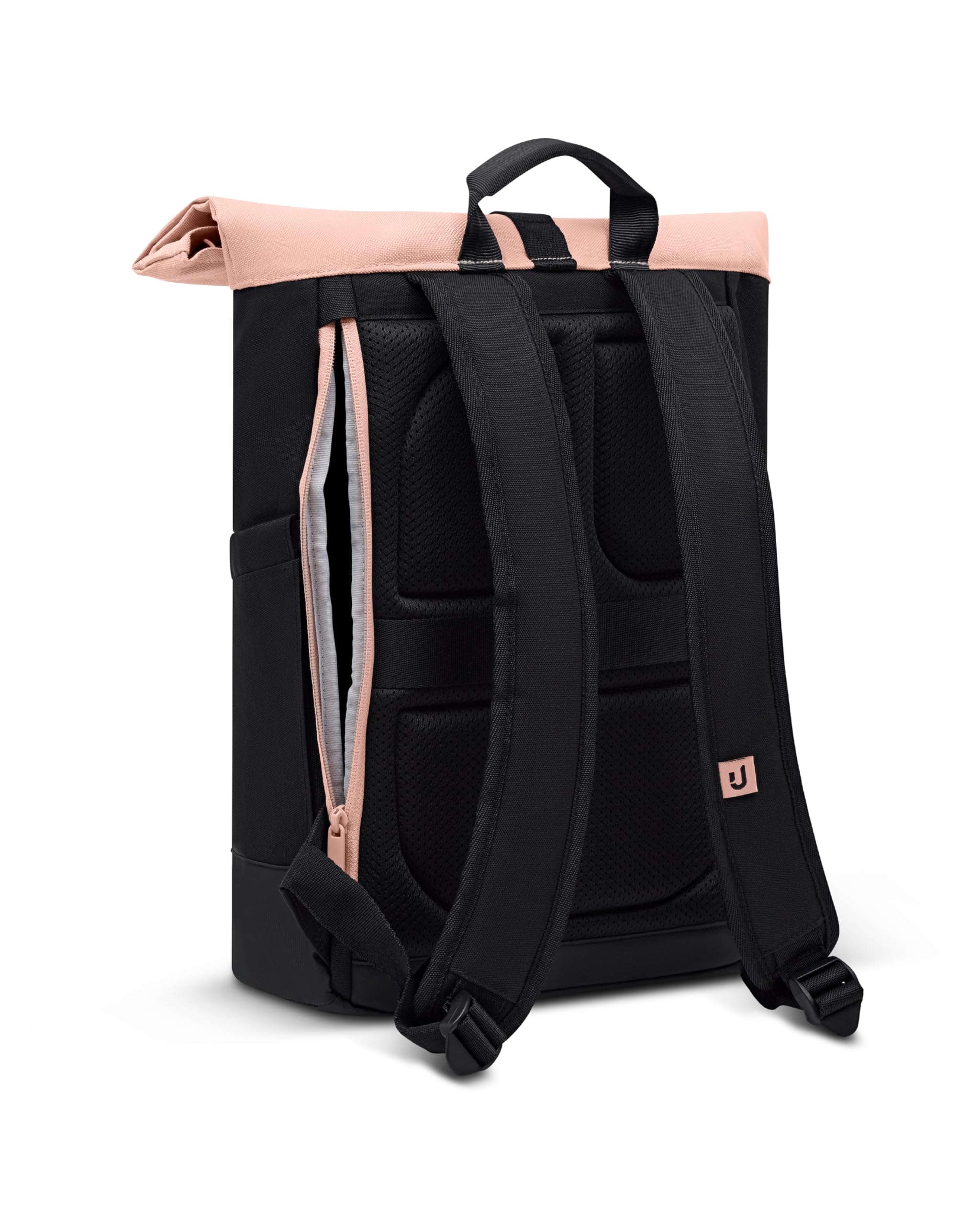Johnny Urban Sac a dos femme et homme noir rose - Luca Small - Sac à dos loisir avec compartiment pour ordinateur - Idéal pour travail, velo, college, voyage - 11 l - Hydrofuge
