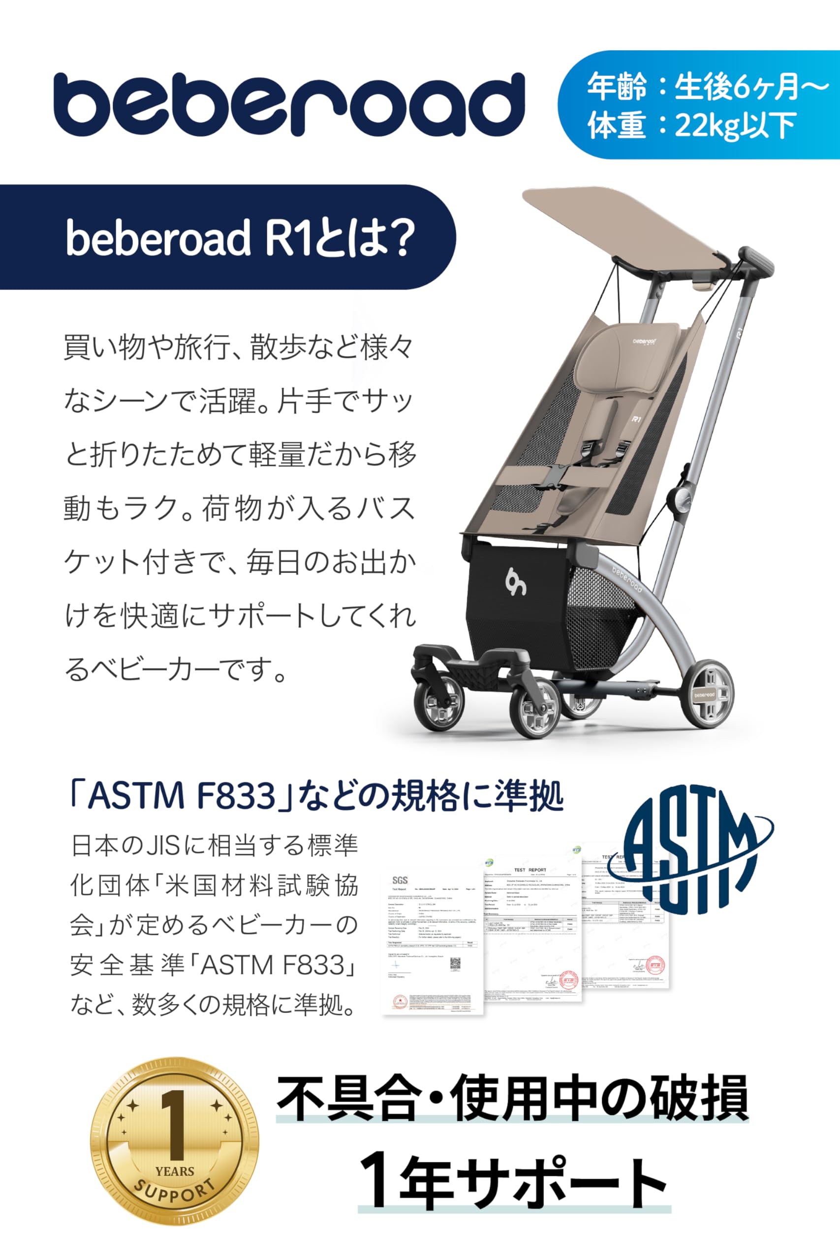 Amazon.co.jp: ベビーカー B型 軽量 折り畳み バギー セカンド