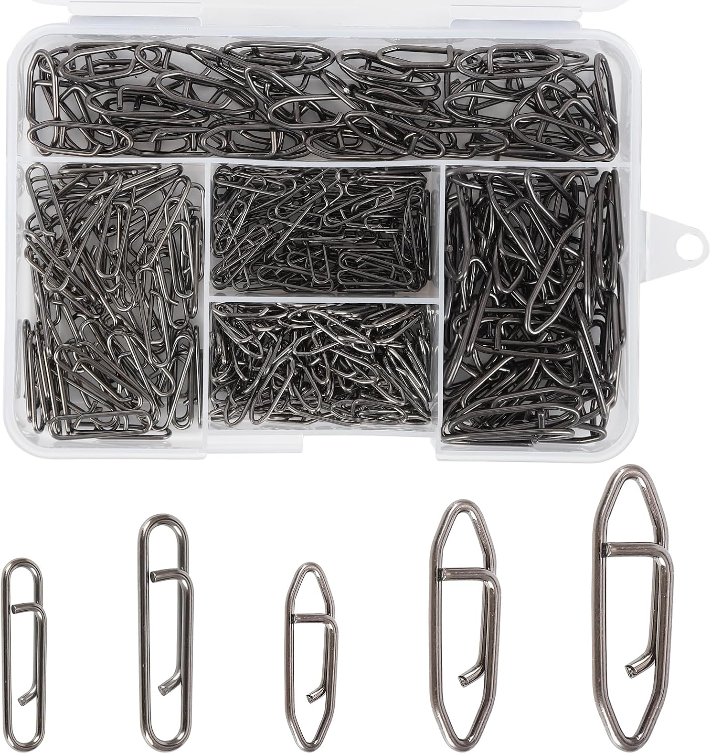 330pcs Speed Clips for Fishing Lures, Fishing Clips Quick Change Speed Clips for Freshwater Saltwater Crankbait Popper Lures Fast Link Snap Connector