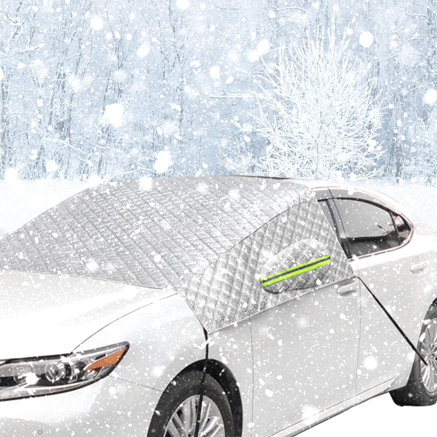 KVAYINE Frontscheibenabdeckung Auto - Winterabdeckung Für Scheiben & Türgriffe