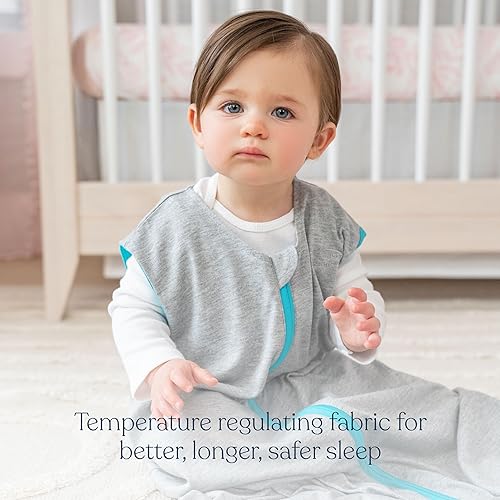 Miniatura 2 de HALO SleepSack - Saco de dormir con temperatura ideal, manta portátil para bebé, TOG 1.0, azul marinonaranja, mediano